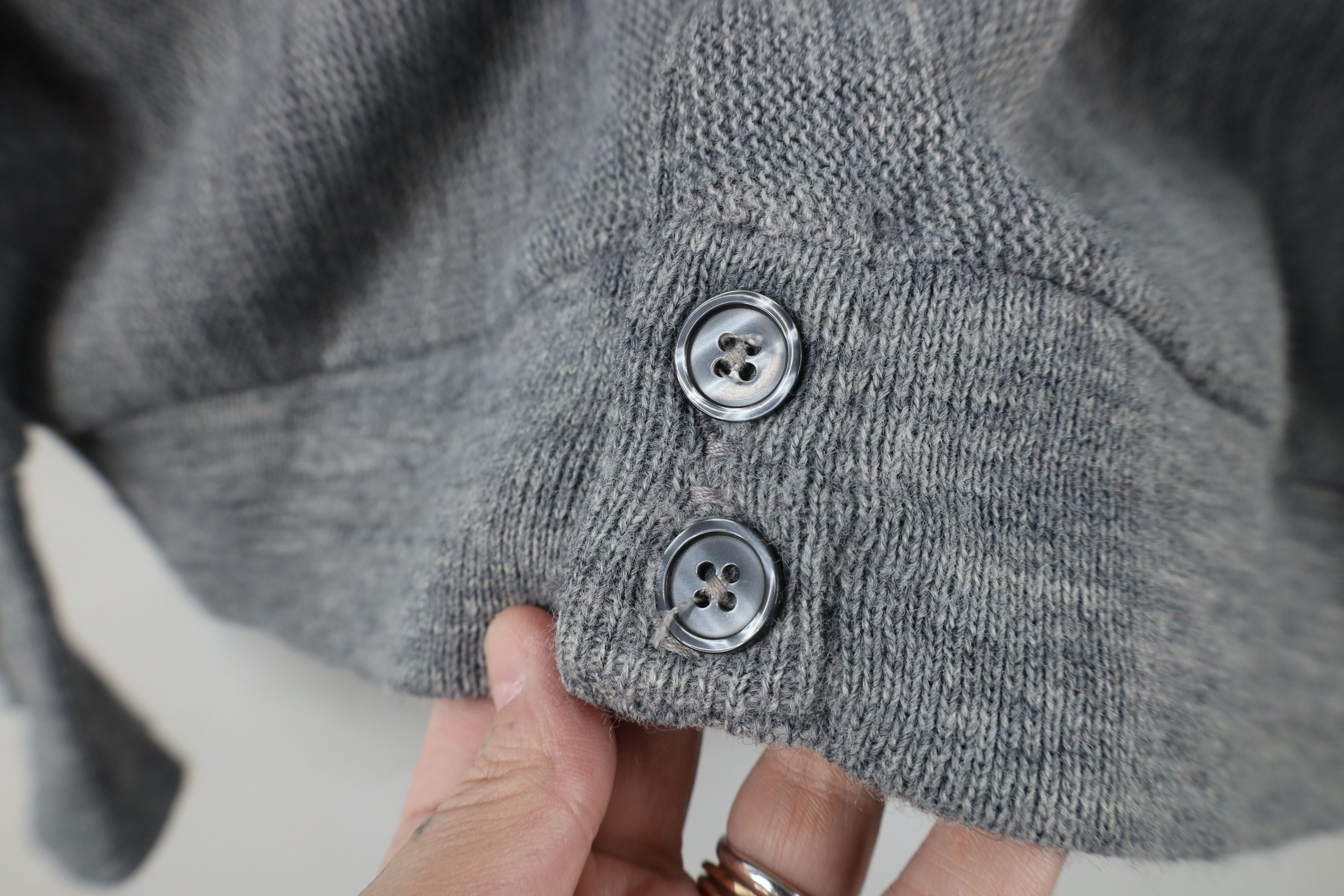 Vintage Vintage 90s Streetwear Cardigan Sweater Heather Gray USA Size US XL / EU 56 / 4 - 4 Thumbnail
