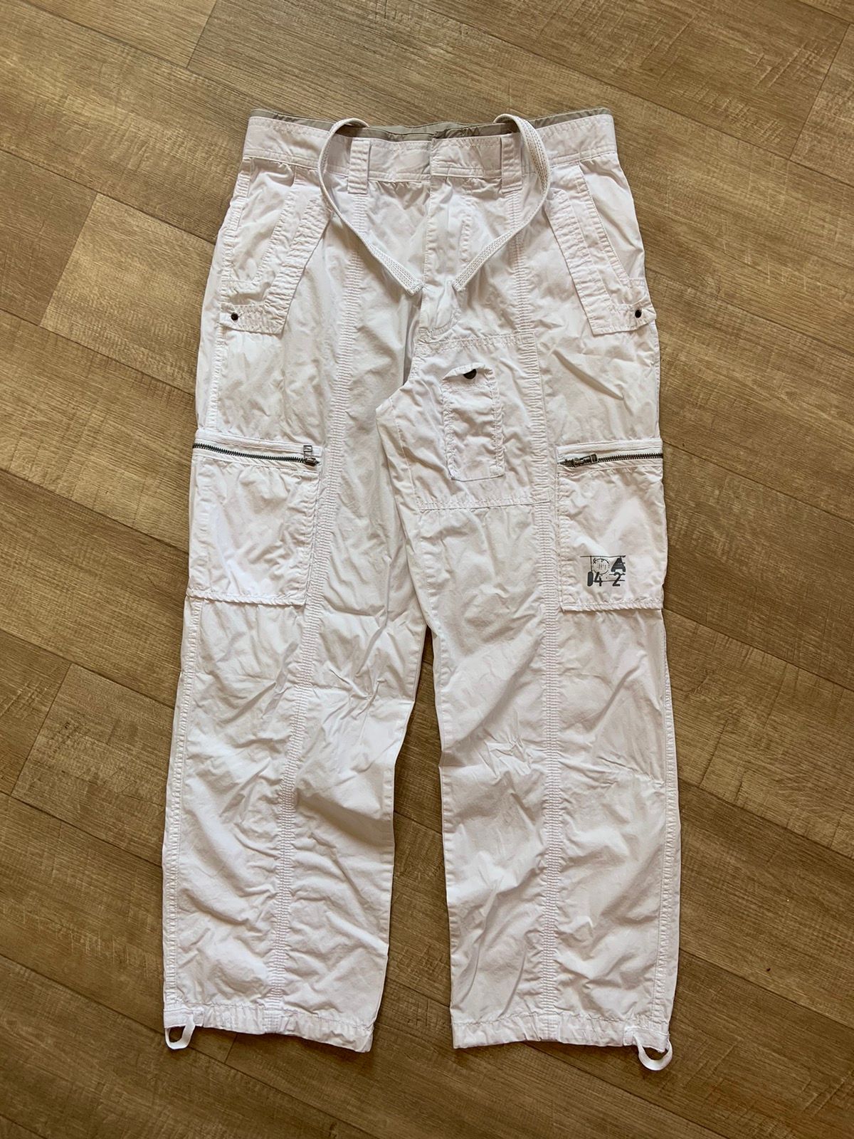 Pre-owned 20471120 X Hysteric Glamour Vintage Y2k White Cargo Multipocket Opium Parachute Pants (size 32)