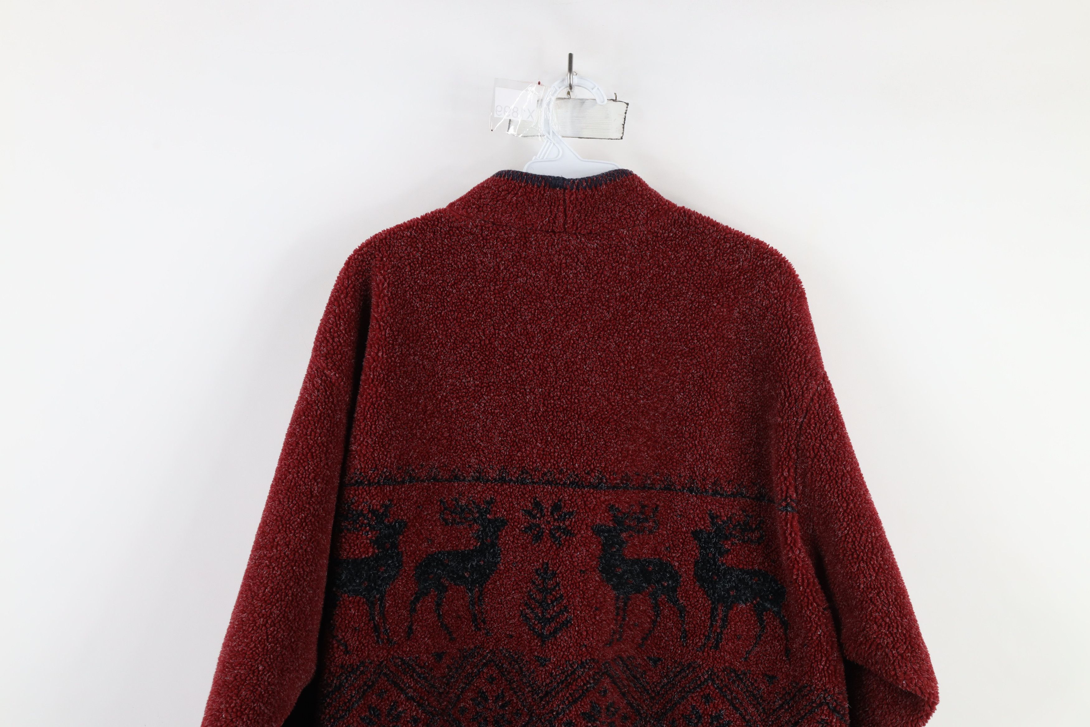 Vintage Vintage 90s Streetwear Fleece Reindeer Snowflake Sweater Size XXL / US 16-18 / IT 52-54 - 11 Thumbnail