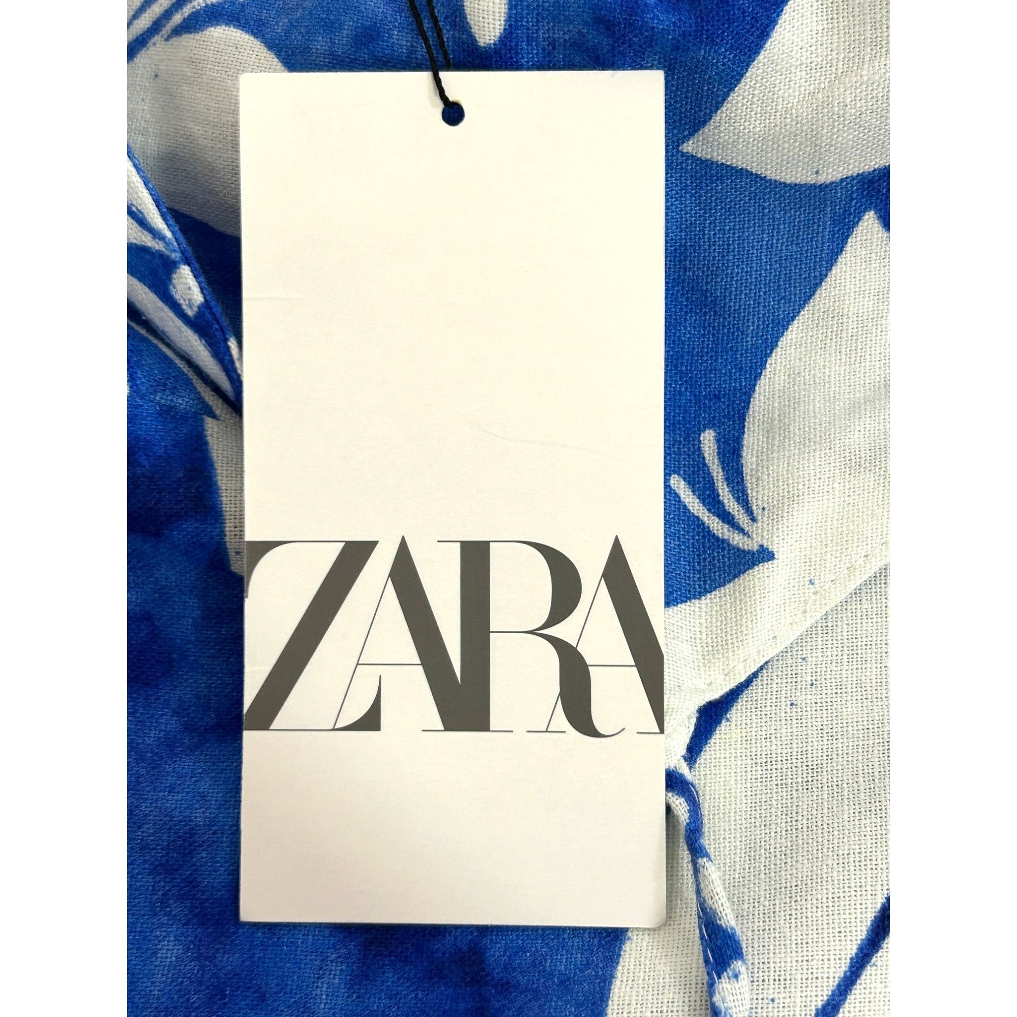 Zara Zara Women’s Sundress L Sleeveless Blue White Floral Geomet Size L / US 10 / IT 46 - 10 Thumbnail
