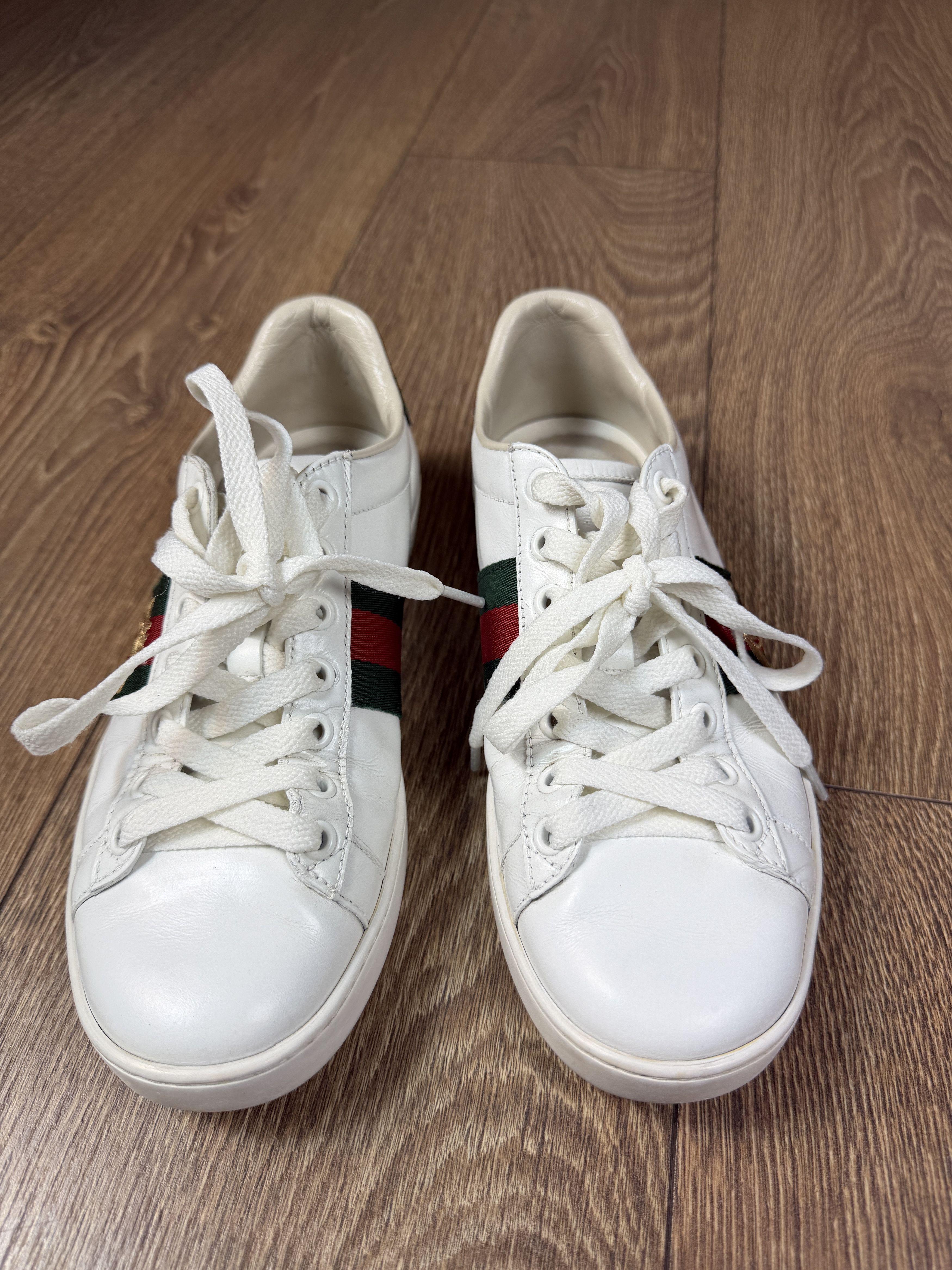 Gucci Gucci Ace White Leather Green red Crocodile Sneakers size36 Size US 5 / EU 37 - 2 Thumbnail