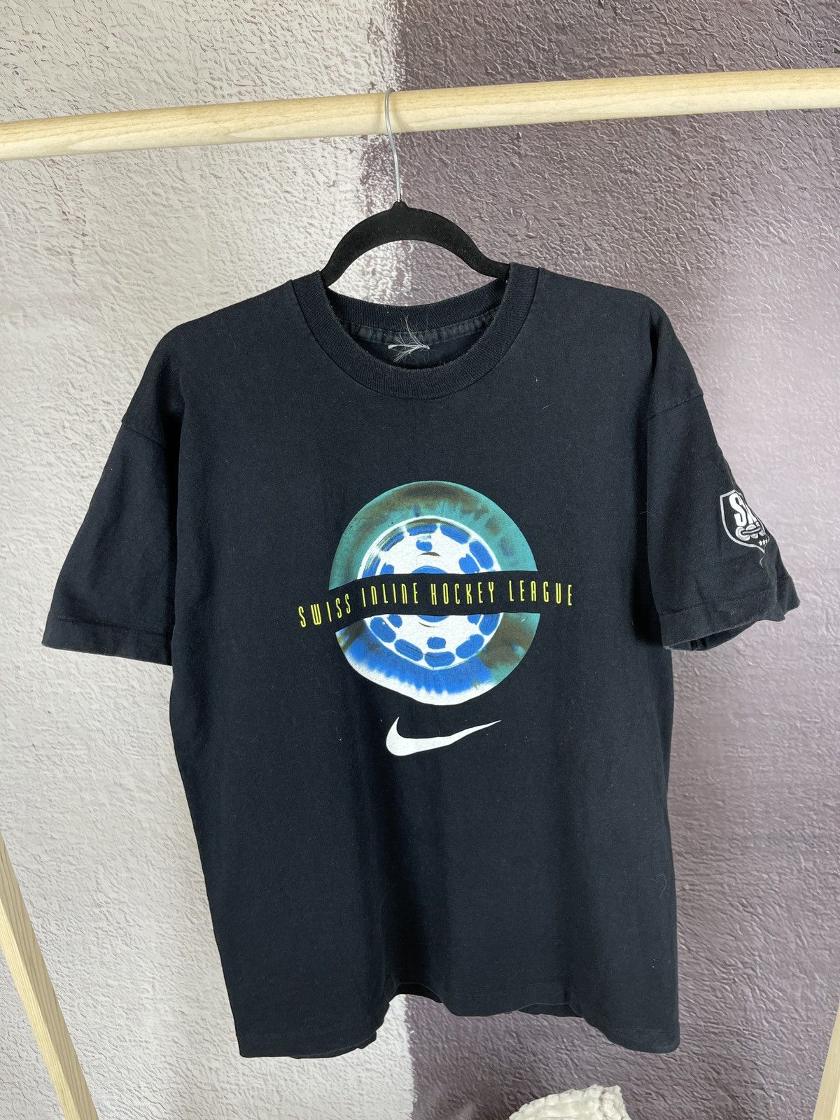 Nike Nike vintage 90s Swiss Inline hockey league rare tee single Size US M / EU 48-50 / 2 - 2 Thumbnail