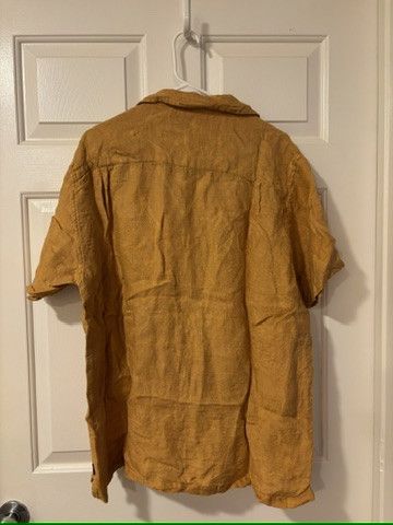 Stussy Stussy Diamond Jacquard Linen Shirt - Golden Size US M / EU 48-50 / 2 - 3 Thumbnail