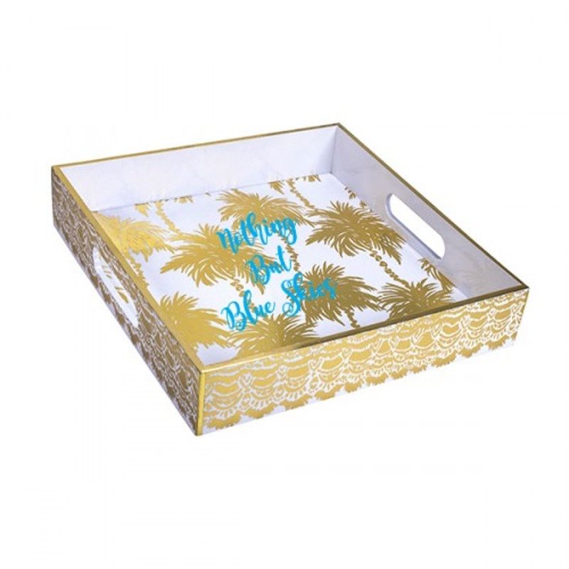 Lilly Pulitzer NIB Lilly Pulitzer Metallic Palms Lacquer Tray Size 26 - 1 Preview