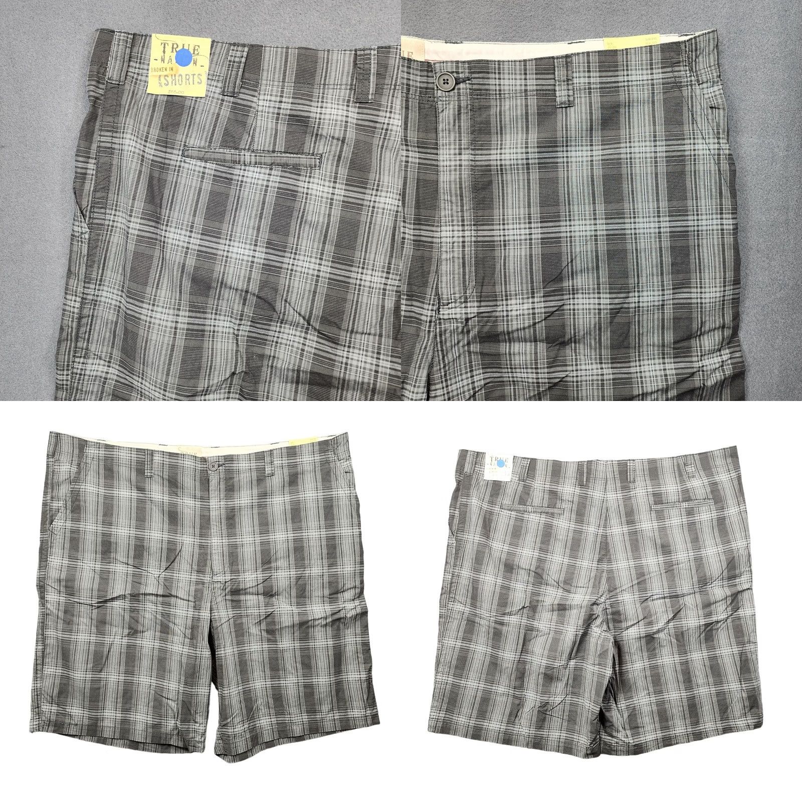 Vintage TRUE NATION Mens Shorts 52R Grey Plaid Chino Preppy Golf 10" Inseam NEW Size US 36 / EU 52 - 9 Thumbnail