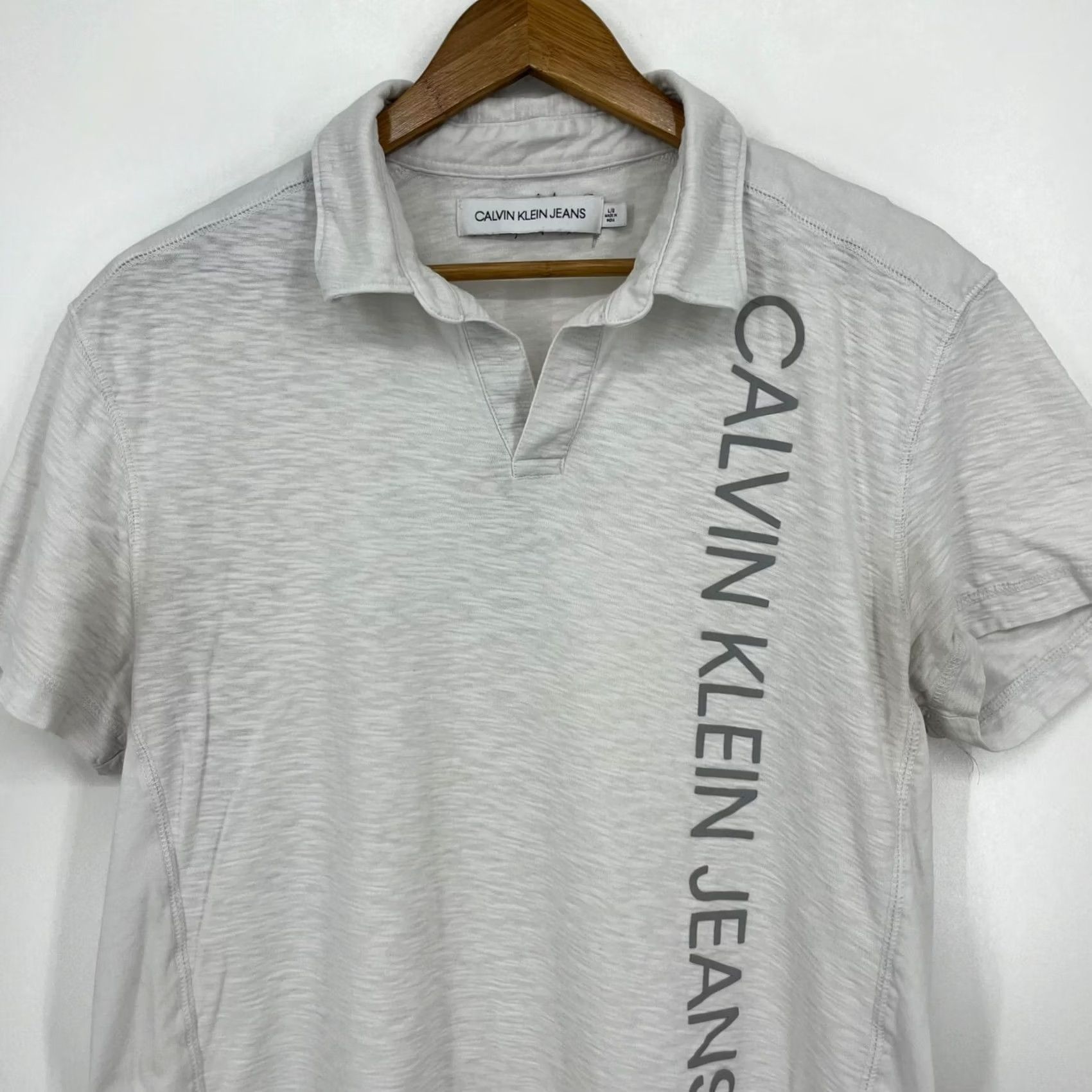 Calvin Klein Calvin Klein Jeans Polo Shirt Men L Gray Logo Short Sleeve Collared Shirt Size US L / EU 52-54 / 3 - 2 Thumbnail