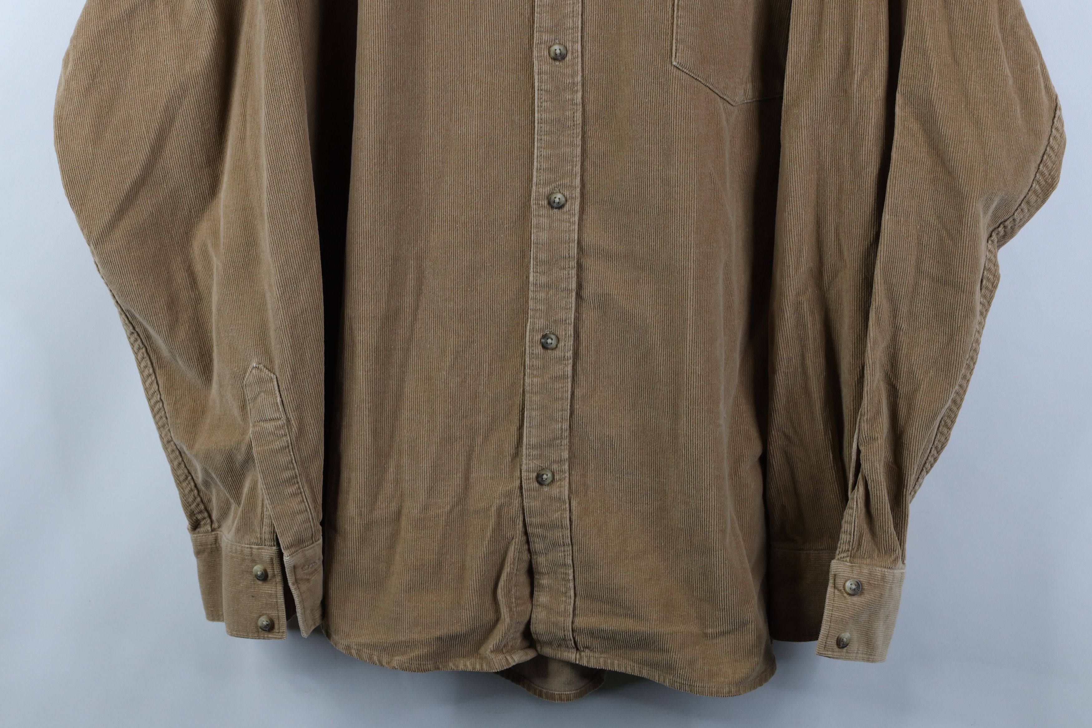 Gap Vintage 90s Y2K Gap Corduroy Collared Button Shirt Beige Tan Size US XXL / EU 58 / 5 - 3 Thumbnail