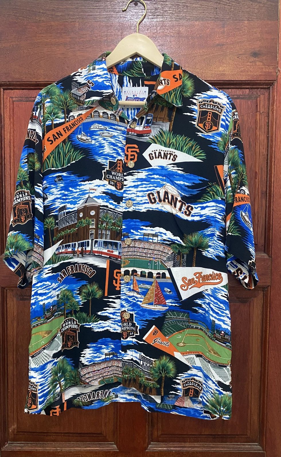 Japanese Brand × MLB × NFL Vintage MLB Giant San Francisco Rayon Shirt Rare Design Size US S / EU 44-46 / 1 - 5 Thumbnail