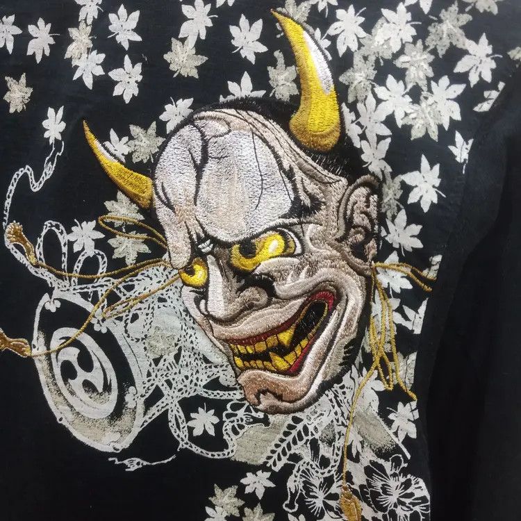 Japanese Brand Sukajan japanese tradition Embroidery devil mask longsleeve Size US S / EU 44-46 / 1 - 3 Thumbnail