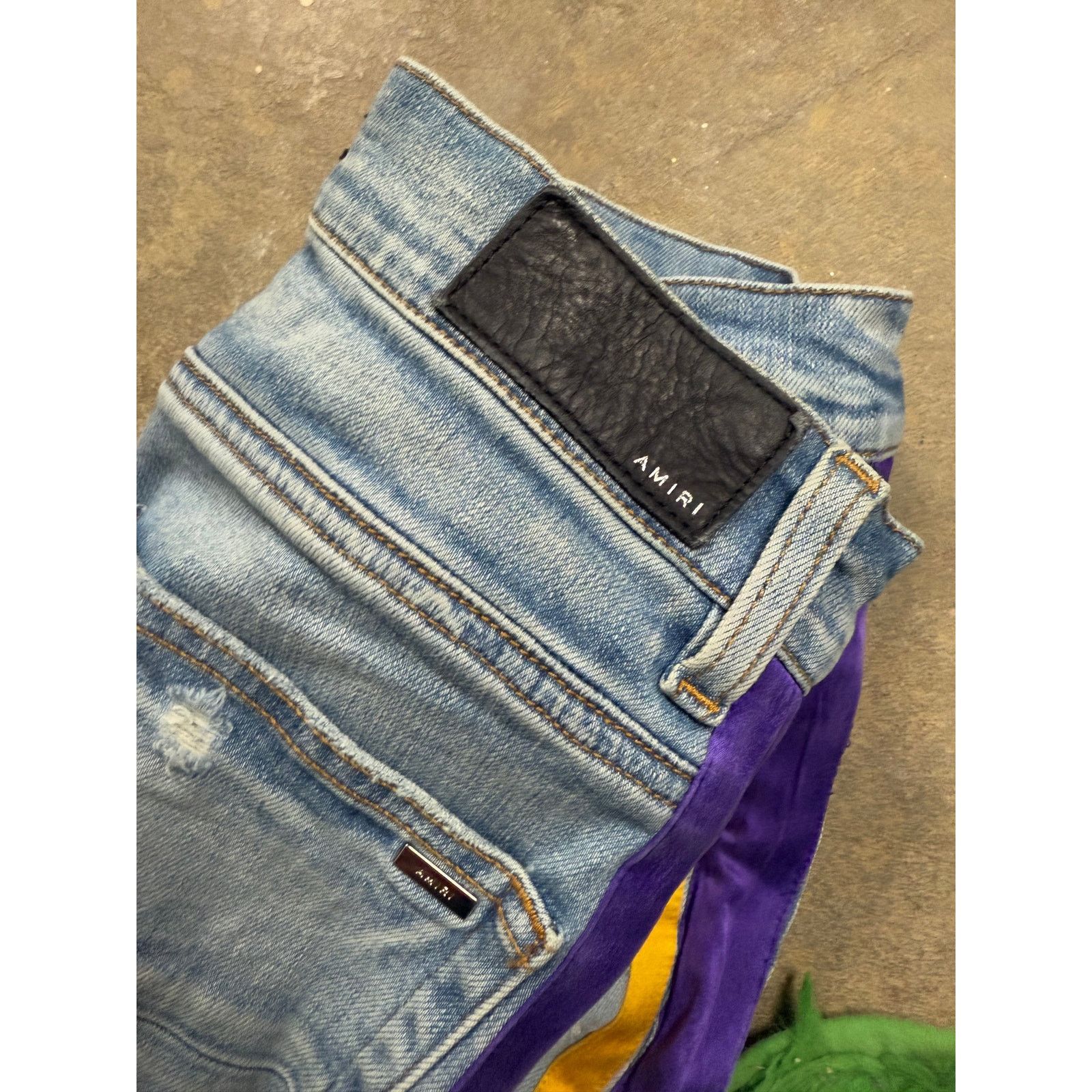 Amiri Amiri Jeans Thrasher Lightwash Purple Yellow Stripe Used 30 Size US 30 / EU 46 - 3 Thumbnail