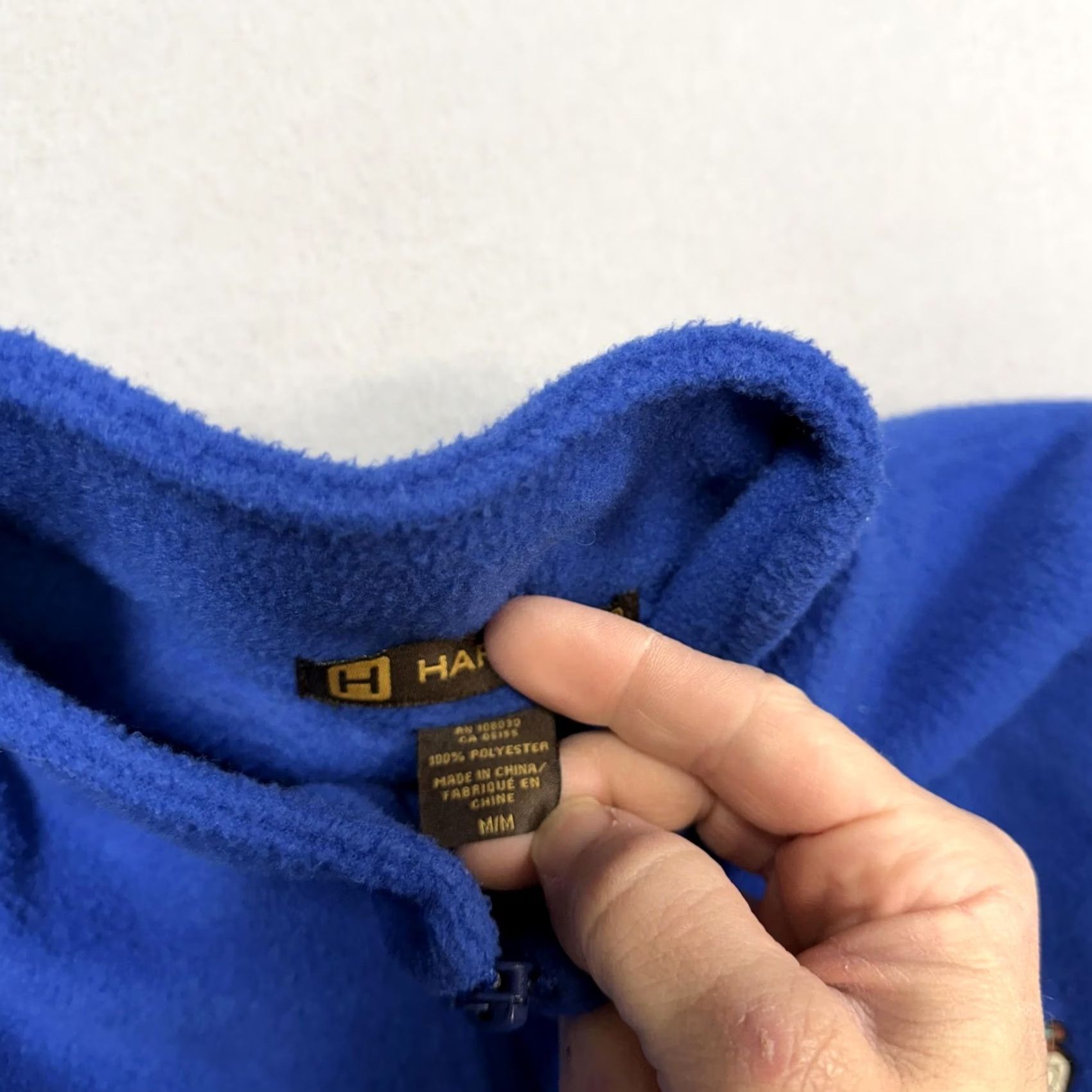 Vintage Harriton Jacket Mens M Blue Fleece 1/4 Zip Windbreaker Stand-Up Collar Pockets Casual N/A Size US M / EU 48-50 / 2 - 4 Thumbnail