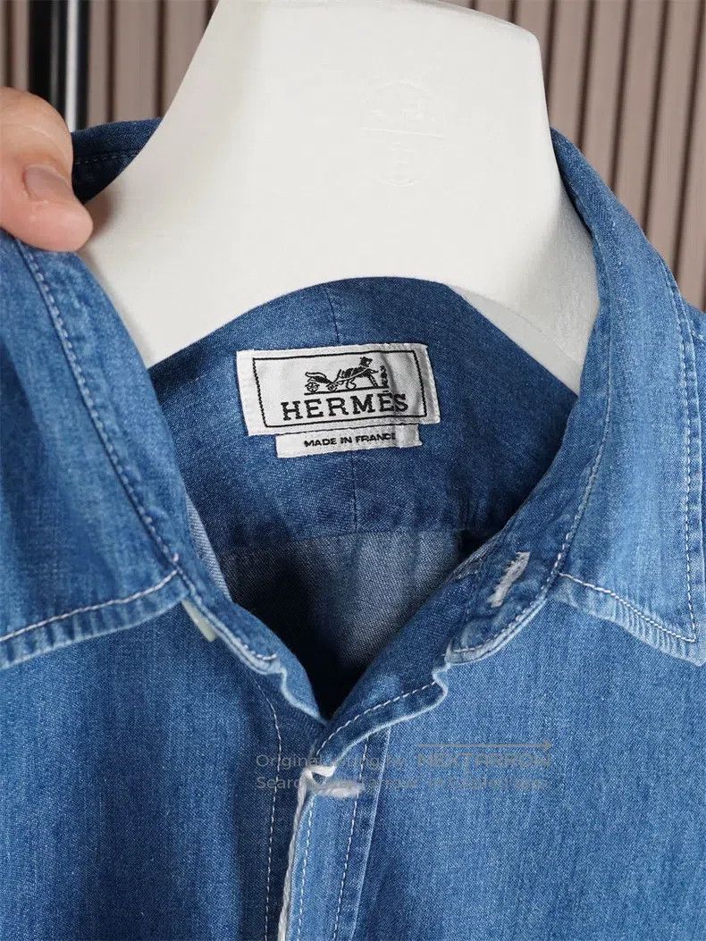 Hermes Hermes size 39 Denim Shirt Size US S / EU 44-46 / 1 - 3 Thumbnail