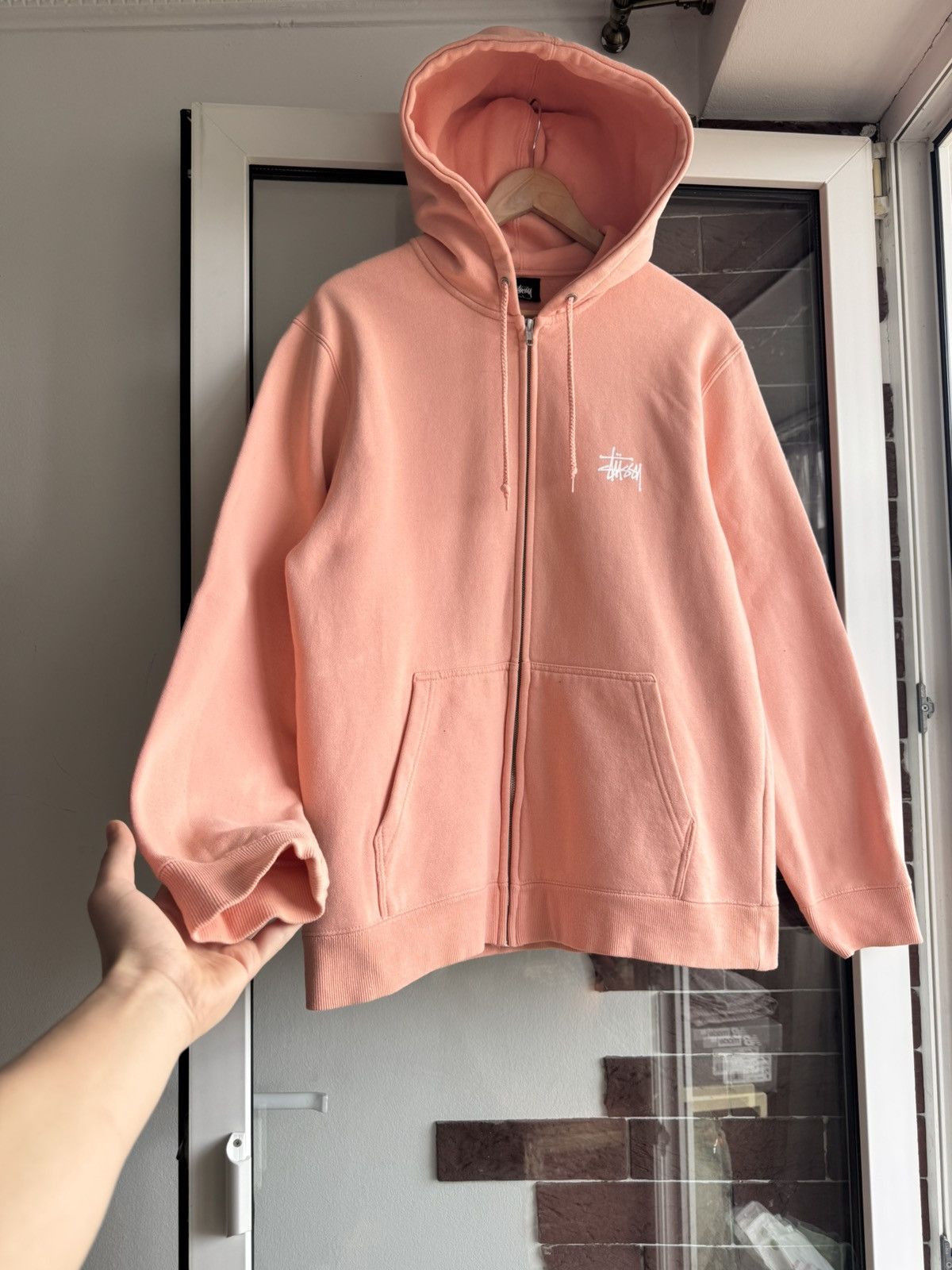 Stussy Stussy peach zip hoodie 00,s Size US L / EU 52-54 / 3 - 8 Thumbnail