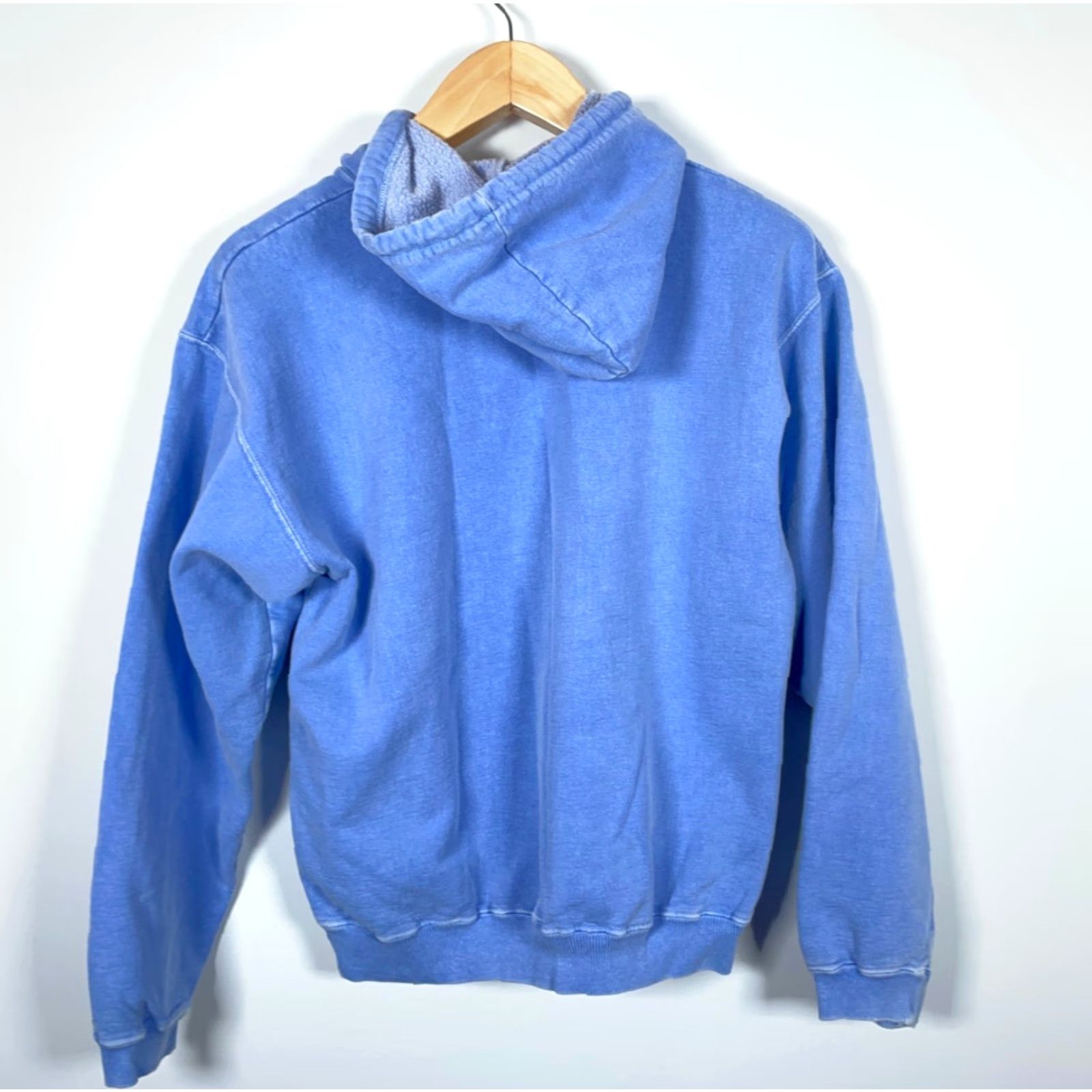 Vintage Austins Hoodie Mens Medium Blue Pigment Dyed Pullover Sweatshirt Canada Made Cotton Heavyweight 90s Retro Cotton Long Sleeve Crew Neck Regular Size US M / EU 48-50 / 2 - 2 Thumbnail