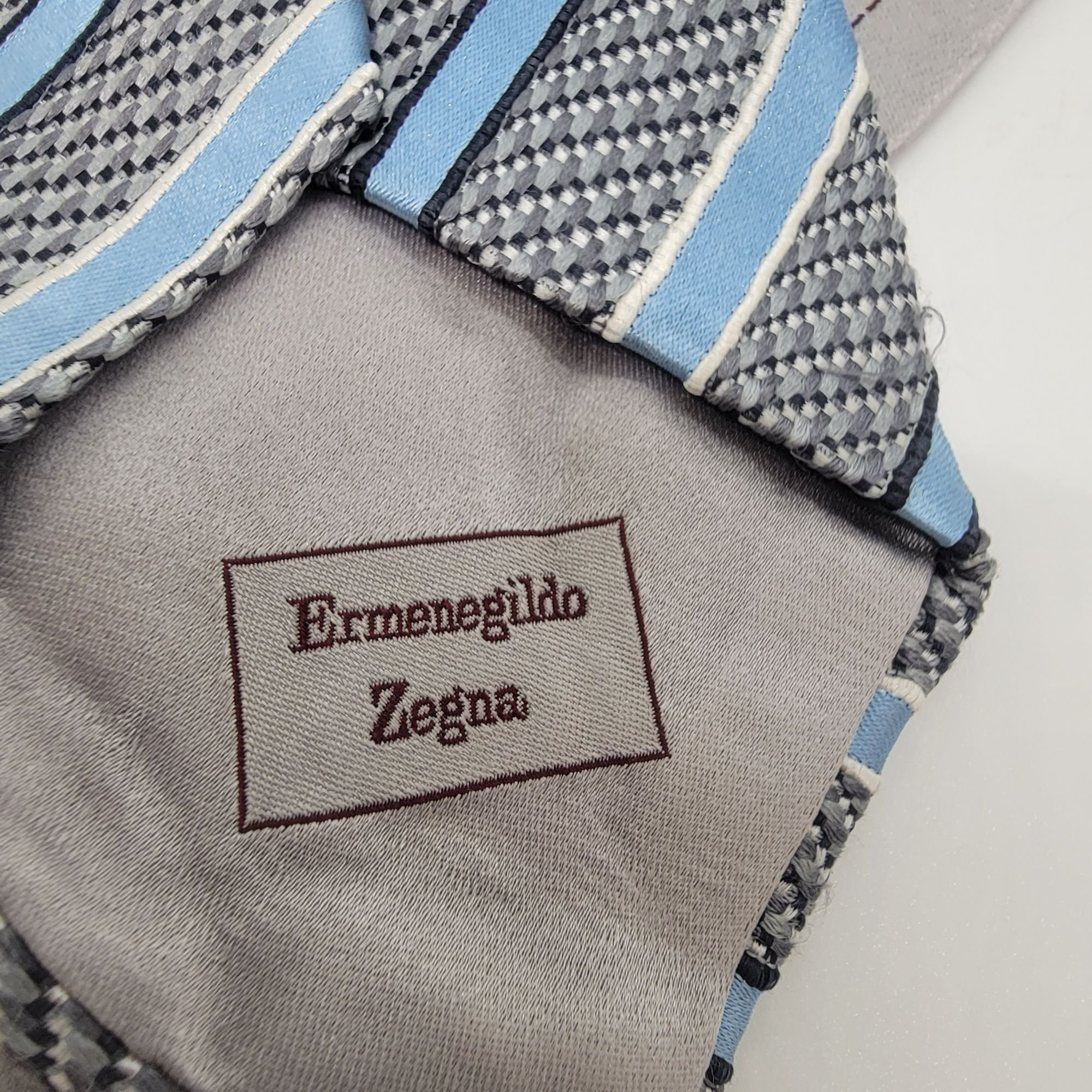 Ermenegildo Zegna ⭐Ermenegildo Zegna Vintage Men's Tie Grey Blue Regimental Pa Size ONE SIZE - 3 Thumbnail