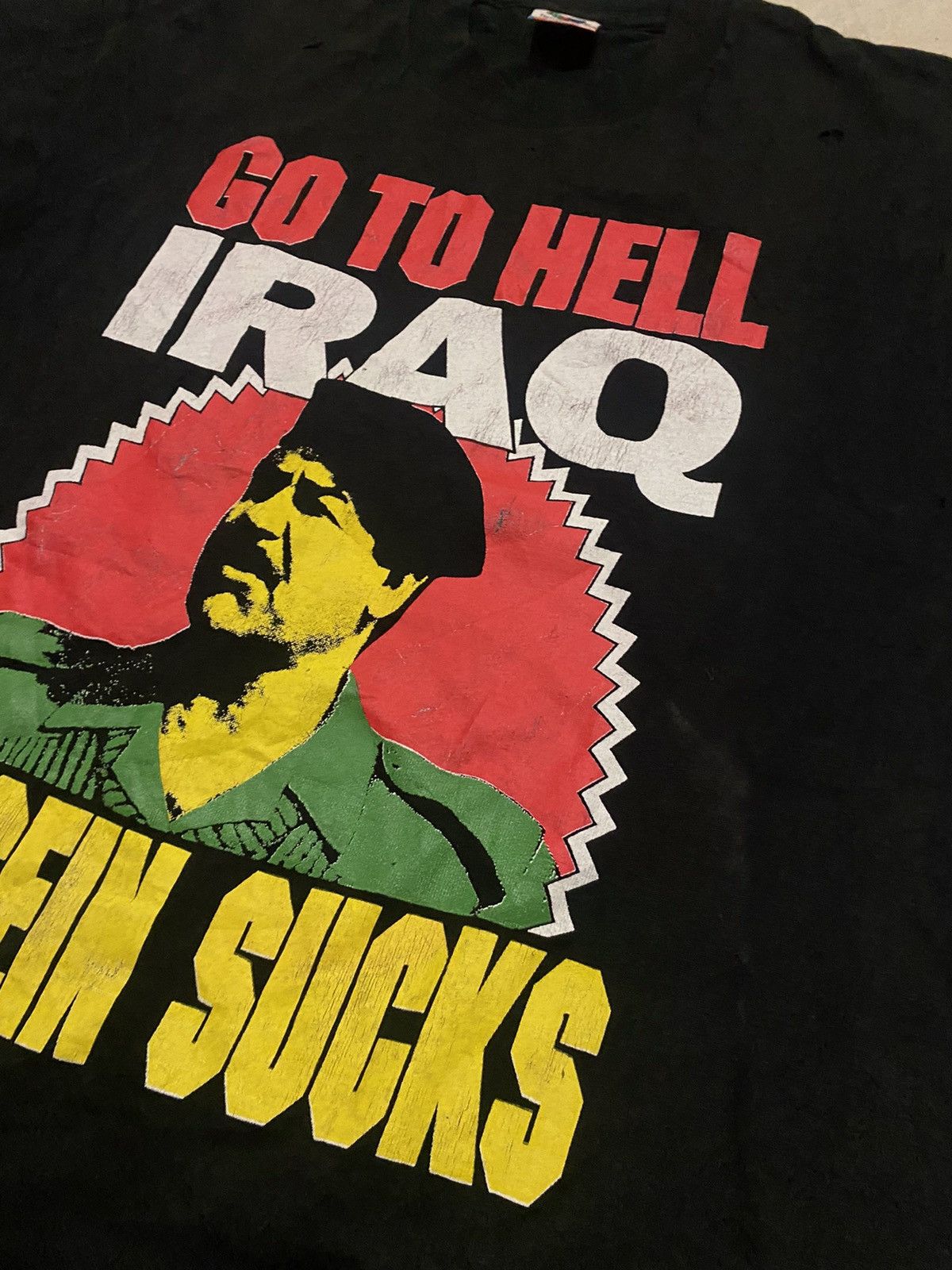 Vintage Vintage Saddam Hussein 90s T shirt Size US L / EU 52-54 / 3 - 3 Thumbnail