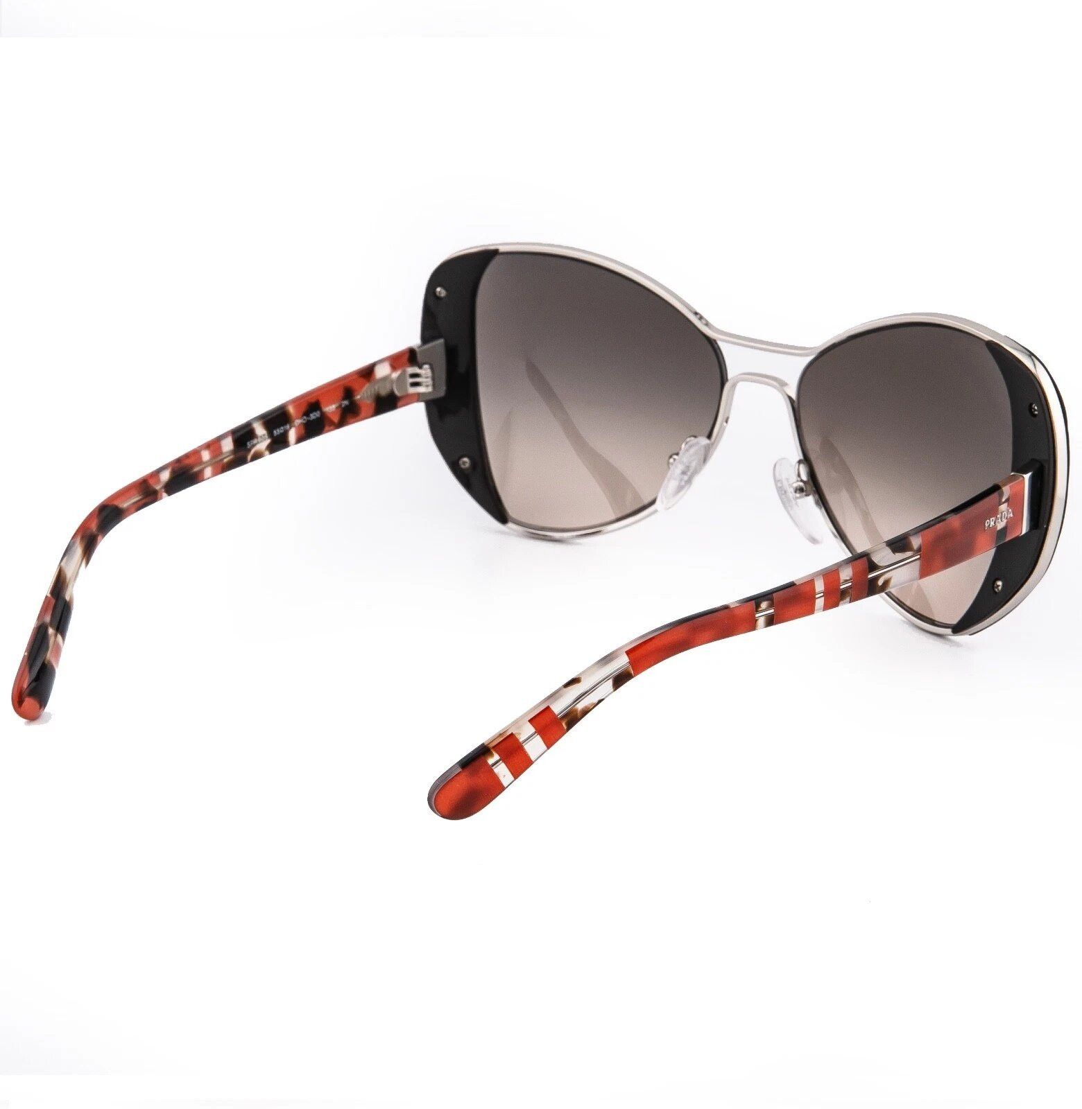 Prada PRADA 60S MOD Geometric PR60SS Brown Silver Red Metal 60SS Size ONE SIZE - 3 Thumbnail
