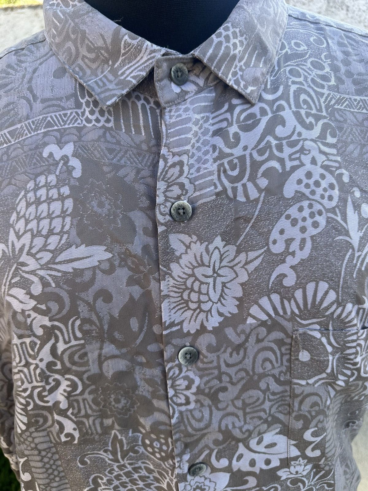 Other PreOwned Kahala Hawaiian Print Gray Full Button Men's XXL Size US XXL / EU 58 / 5 - 3 Thumbnail