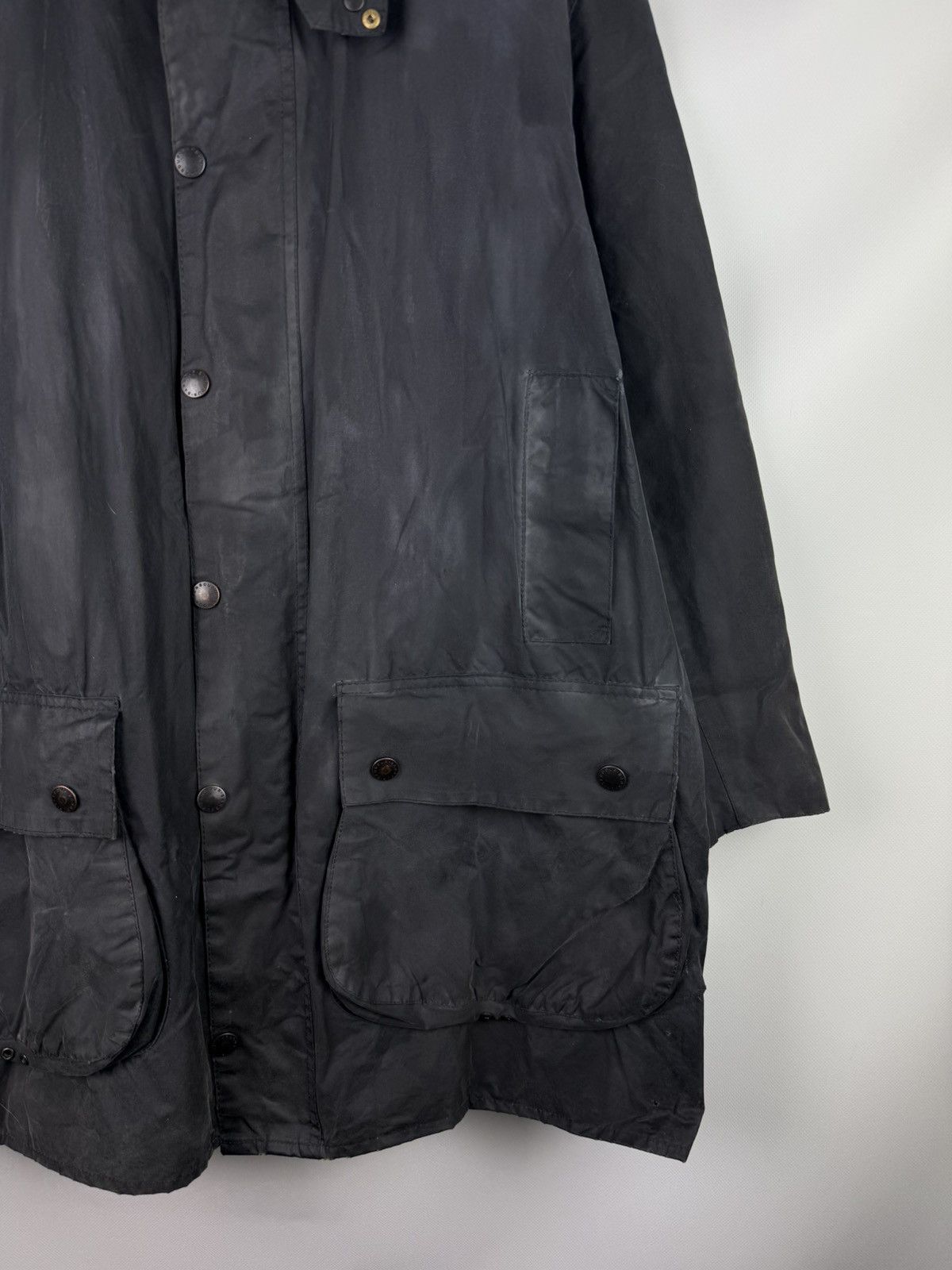 Barbour Barbour A205 Border Vintage Wax Waxed Cotton Hunting Jacket Size US XL / EU 56 / 4 - 4 Thumbnail