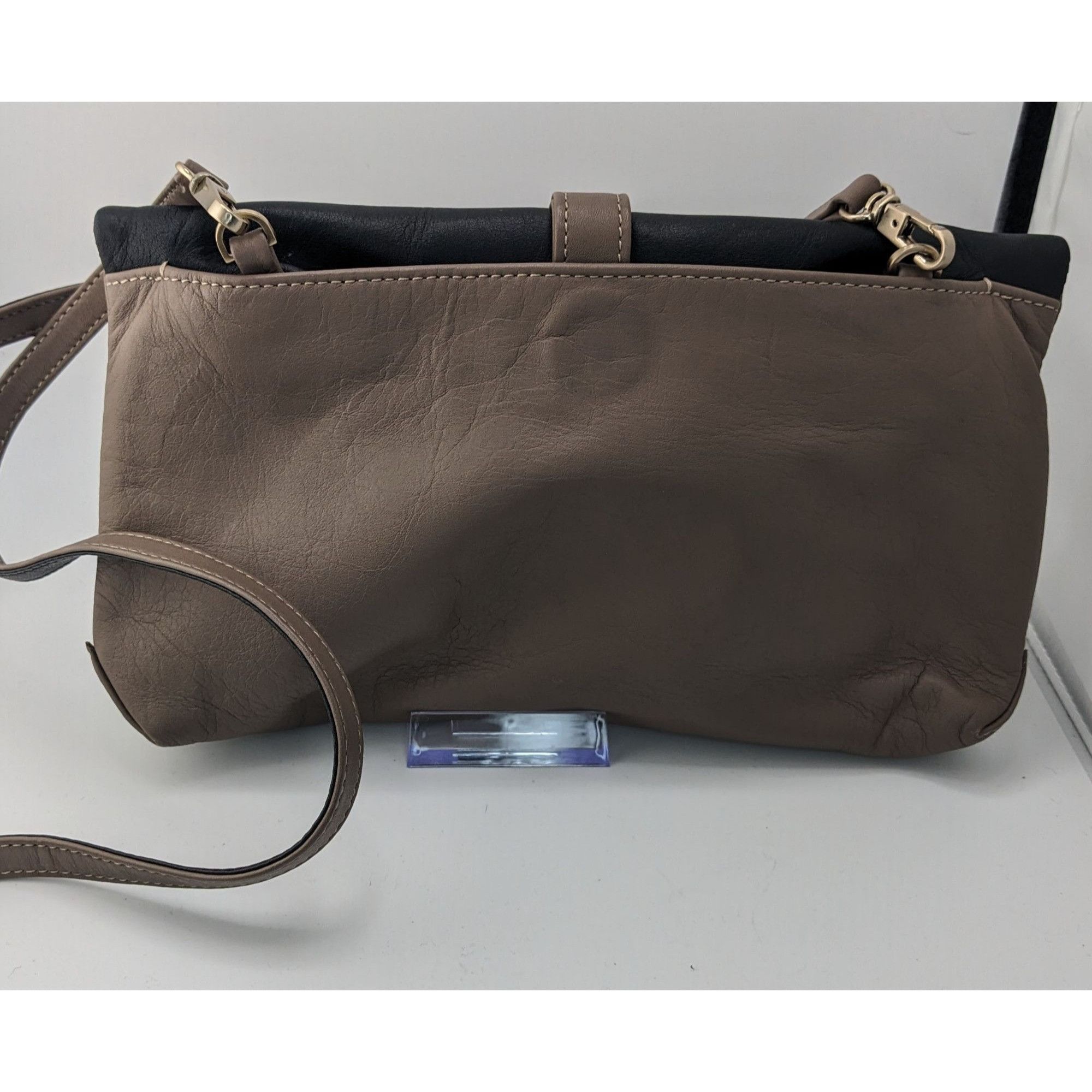 agnes b. Agnes B. Voyage Vintage Crossbody Bag In Black & Brown Leath Size ONE SIZE - 6 Thumbnail