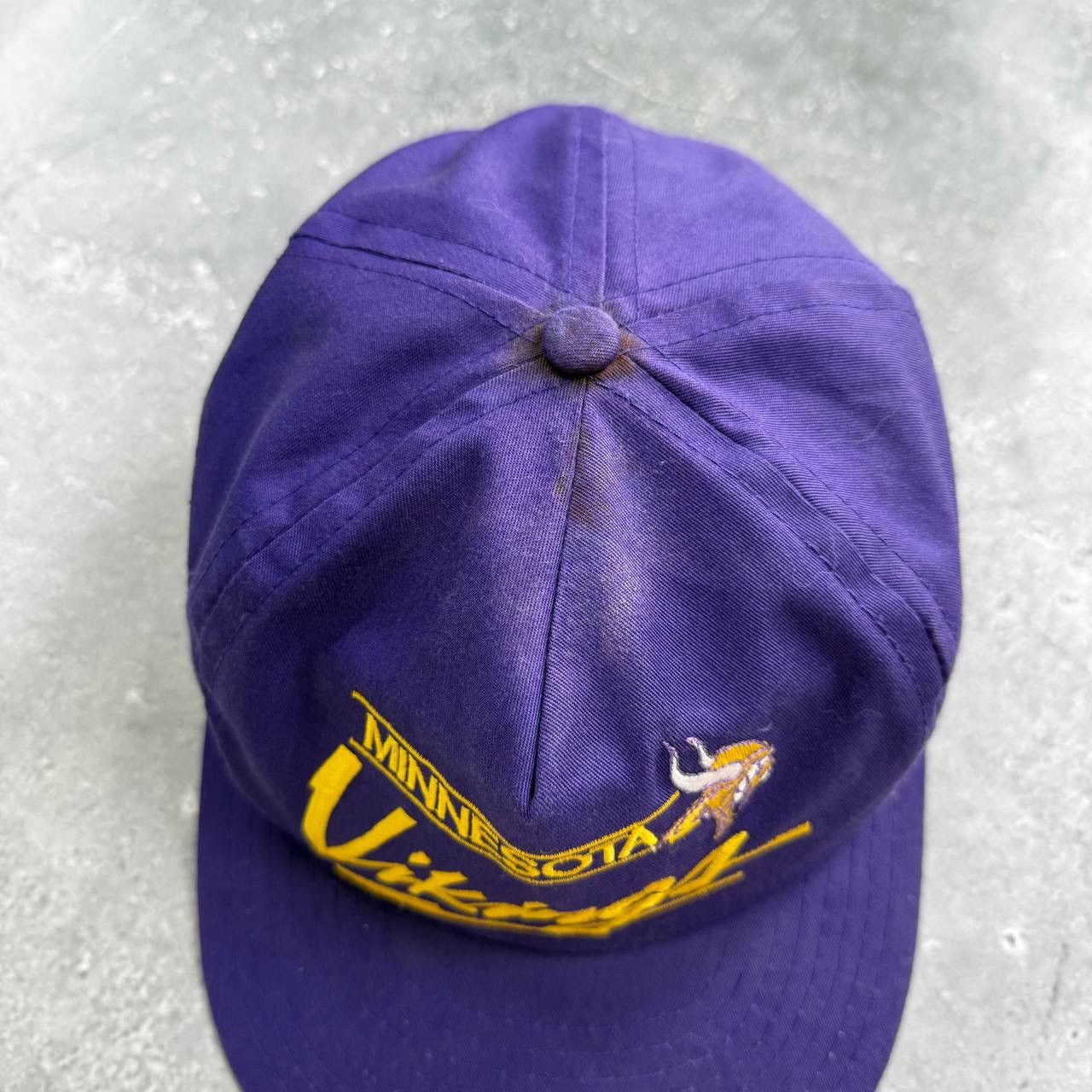 NHL Vintage 80s Minnesota Vikings NFL Script Logo Euro Cap Size ONE SIZE - 6 Thumbnail