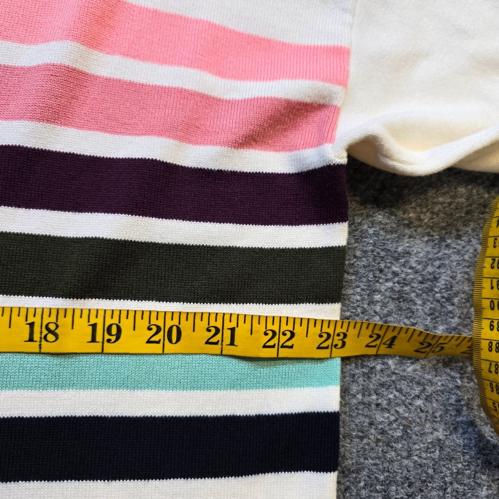 Talbots Talbots Sweater Women 1X White Pink Stripe Cowl Neck Pockets Casual Comfort Shirt Size XL / US 12-14 / IT 48-50 - 6 Thumbnail