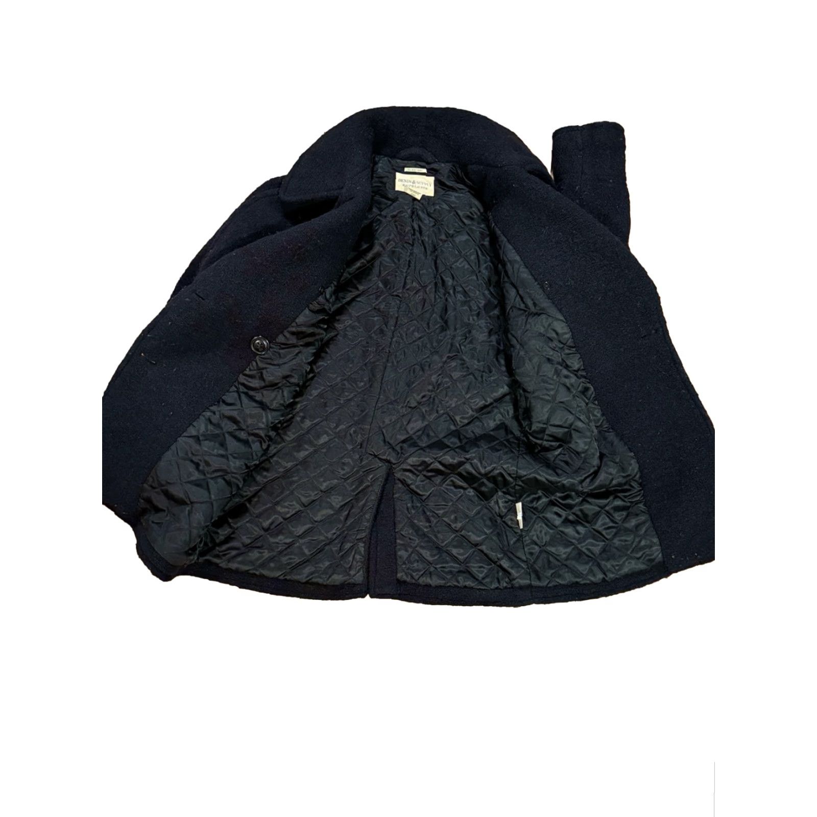 Vintage Denim & Supply Ralph Lauren Jacket Womens Small Black Wool Big Coat Rare! Coat Mens/Womens? Size S / US 4 / IT 40 - 7 Thumbnail