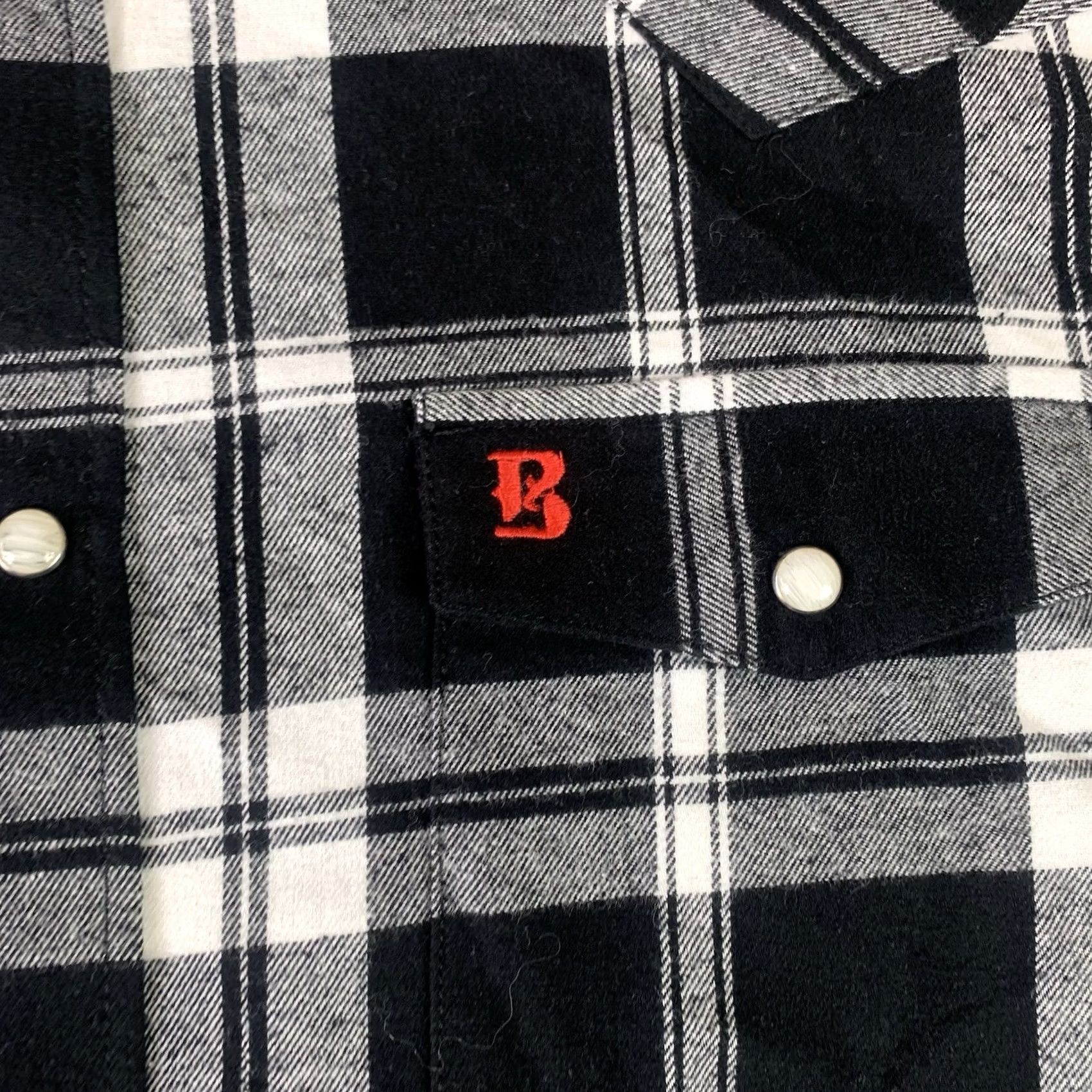 Vintage Boot Barn Shirt Plaid Flannel Pearl Snap Mens XL NWOT Black White Size US XL / EU 56 / 4 - 3 Thumbnail