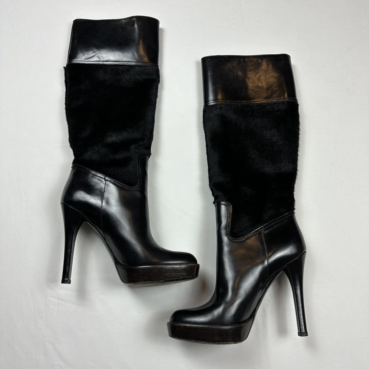 Gucci 2000s Gucci By Tom Ford Pony Hair Platform Boots Archive Size US 11 / IT 41 - 5 Thumbnail