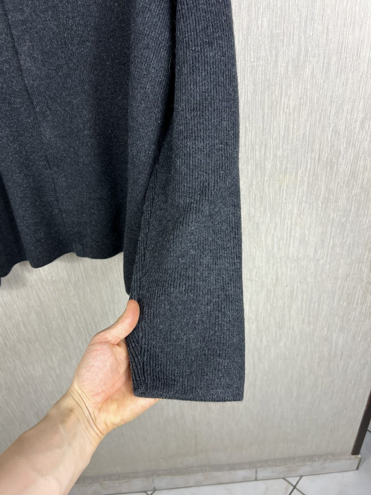 Versace Vintage Versace classic v2 asymmetric zip wool knit sweater Size US L / EU 52-54 / 3 - 14 Thumbnail