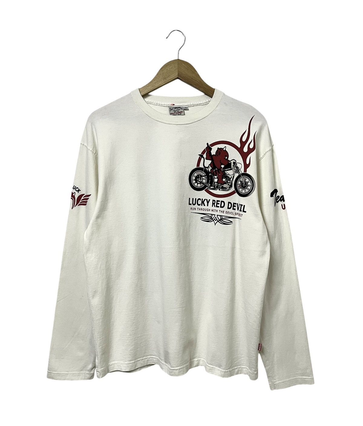 Japanese Brand TED COMPANY TED MAN LUCKY RED DEVIL RACING LONGSLEEVE TSHIRT Size US L / EU 52-54 / 3 - 2 Thumbnail