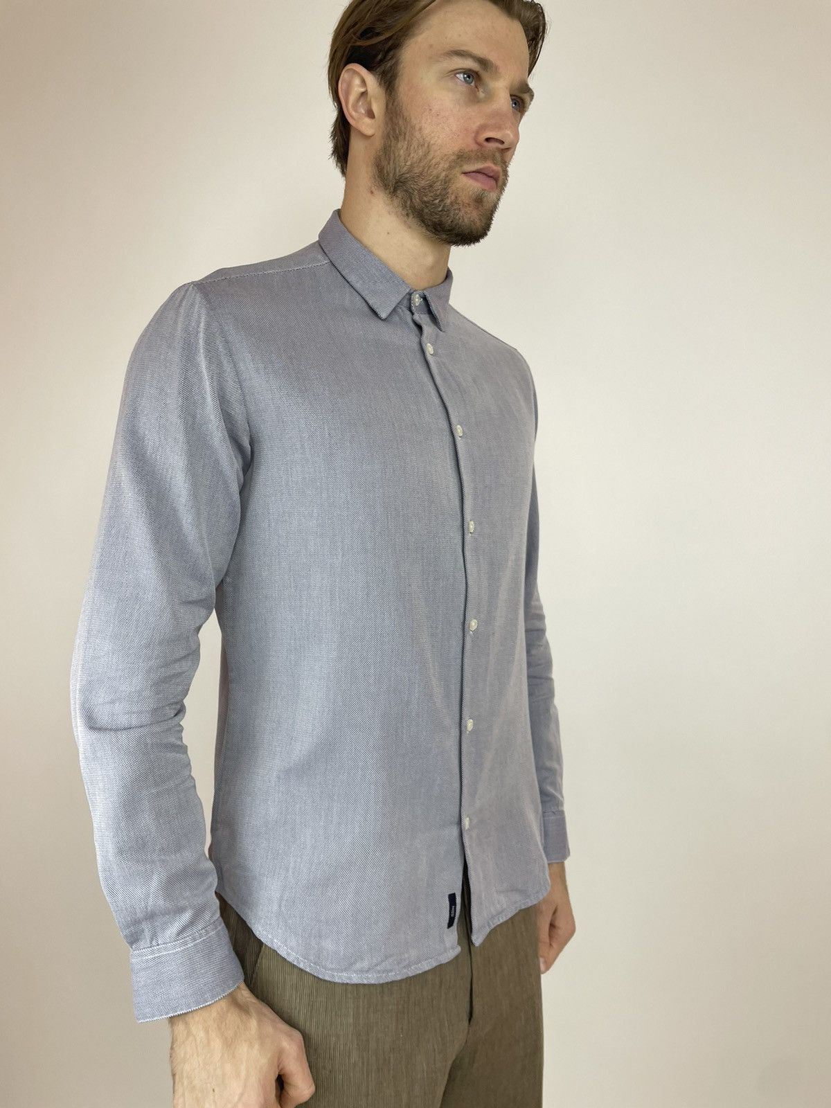 Armani × Giorgio Armani ARMANI JEANS shirt Italian Fabric Blue cotton long sleeve XL Size US XL / EU 56 / 4 - 4 Thumbnail