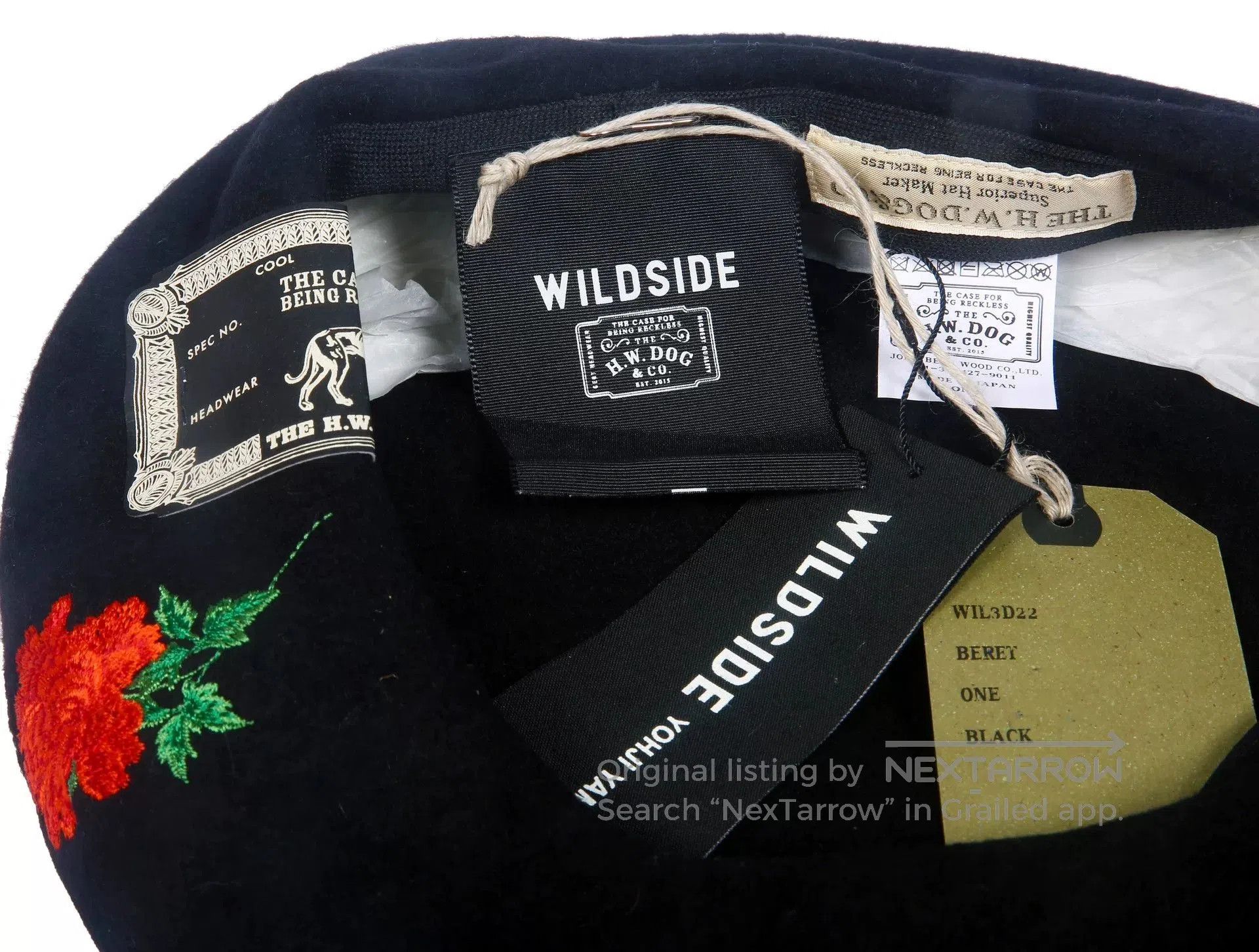 THE H.W.DOG&CO. H.W. Dog x Wildside Embroidered Beret. Size ONE SIZE - 9 Thumbnail