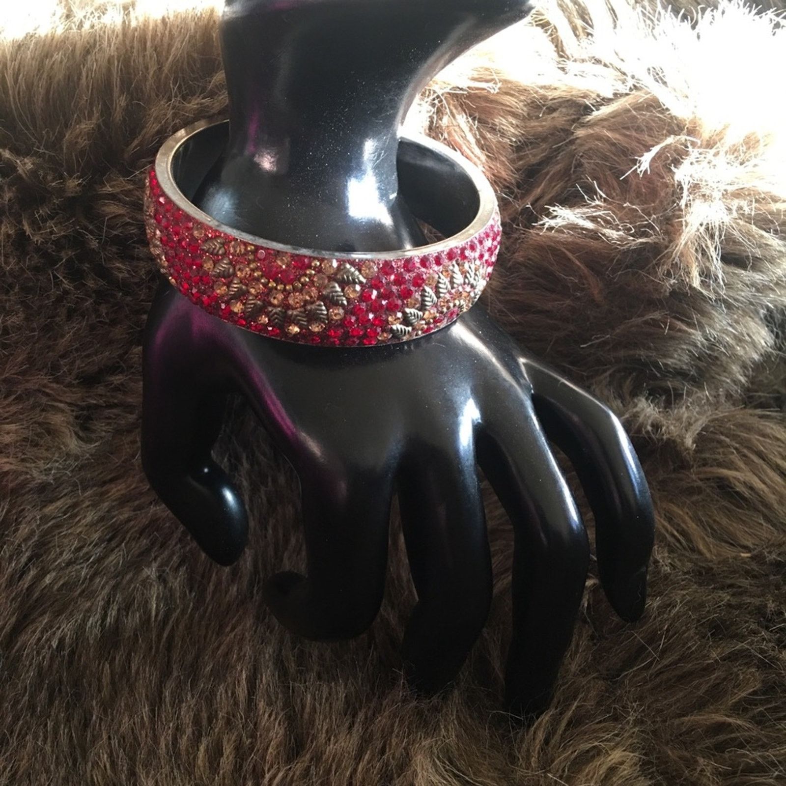 Jewelry Zohra Jewelry Inca sun rhinestone bling bangle Size ONE SIZE - 3 Thumbnail