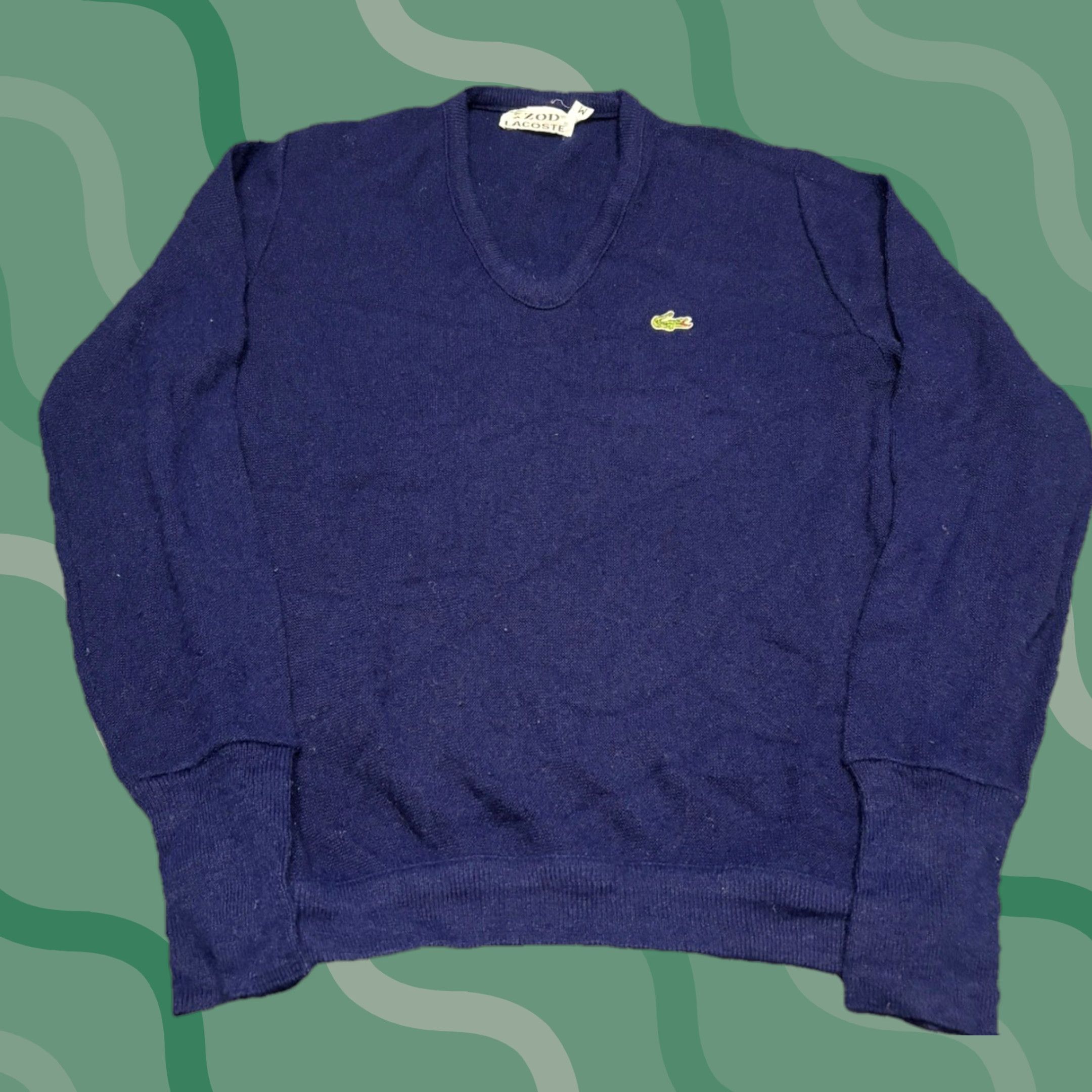 Izod VINTAGE Izod Lacoste Blue V Neck Knit Grandpa Sweater Men’s M Size US M / EU 48-50 / 2 - 1 Thumbnail
