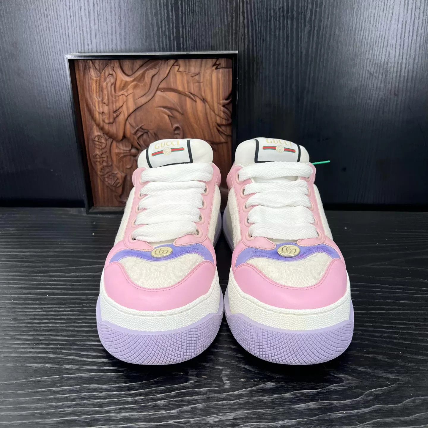 Gucci Gucci White & Pink Dirty Sneakers Size 40 Like New Size US 9.5 / IT 39.5 - 3 Thumbnail