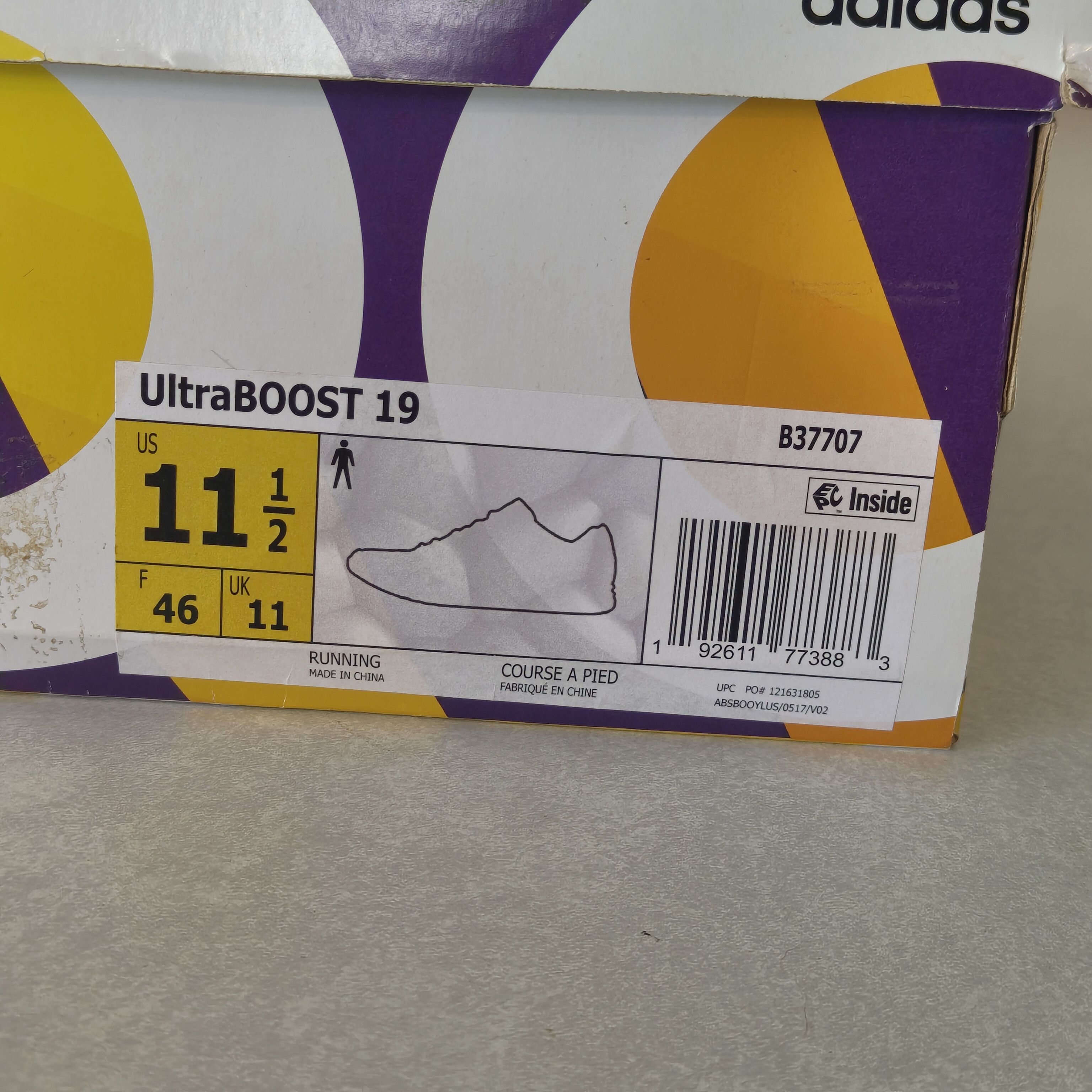 Adidas Adidas Ultra Boost 19 White Black Panda Oreo B37707 Size US 11.5 / EU 44-45 - 7 Thumbnail