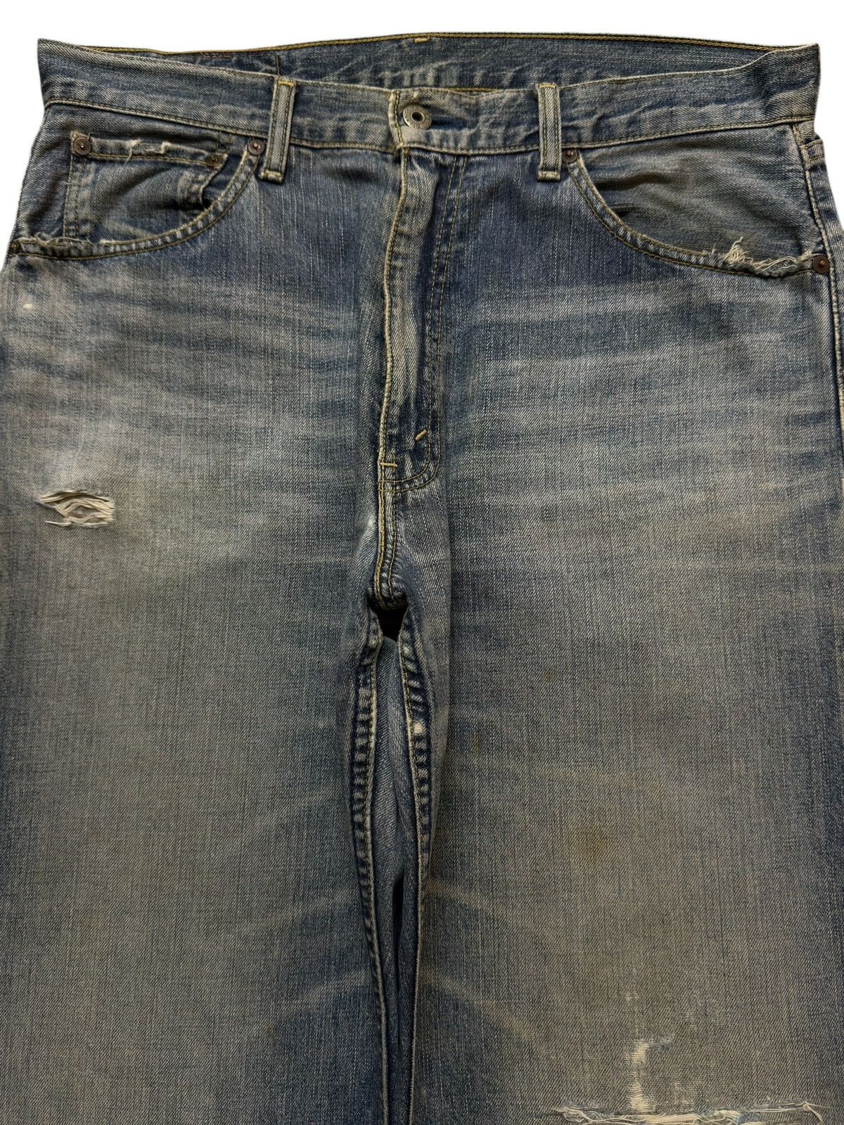 Levi's Vintage 90s Levis 503 Blue Faded Wash Whisker Wide Leg Baggy Size US 34 / EU 50 - 3 Thumbnail