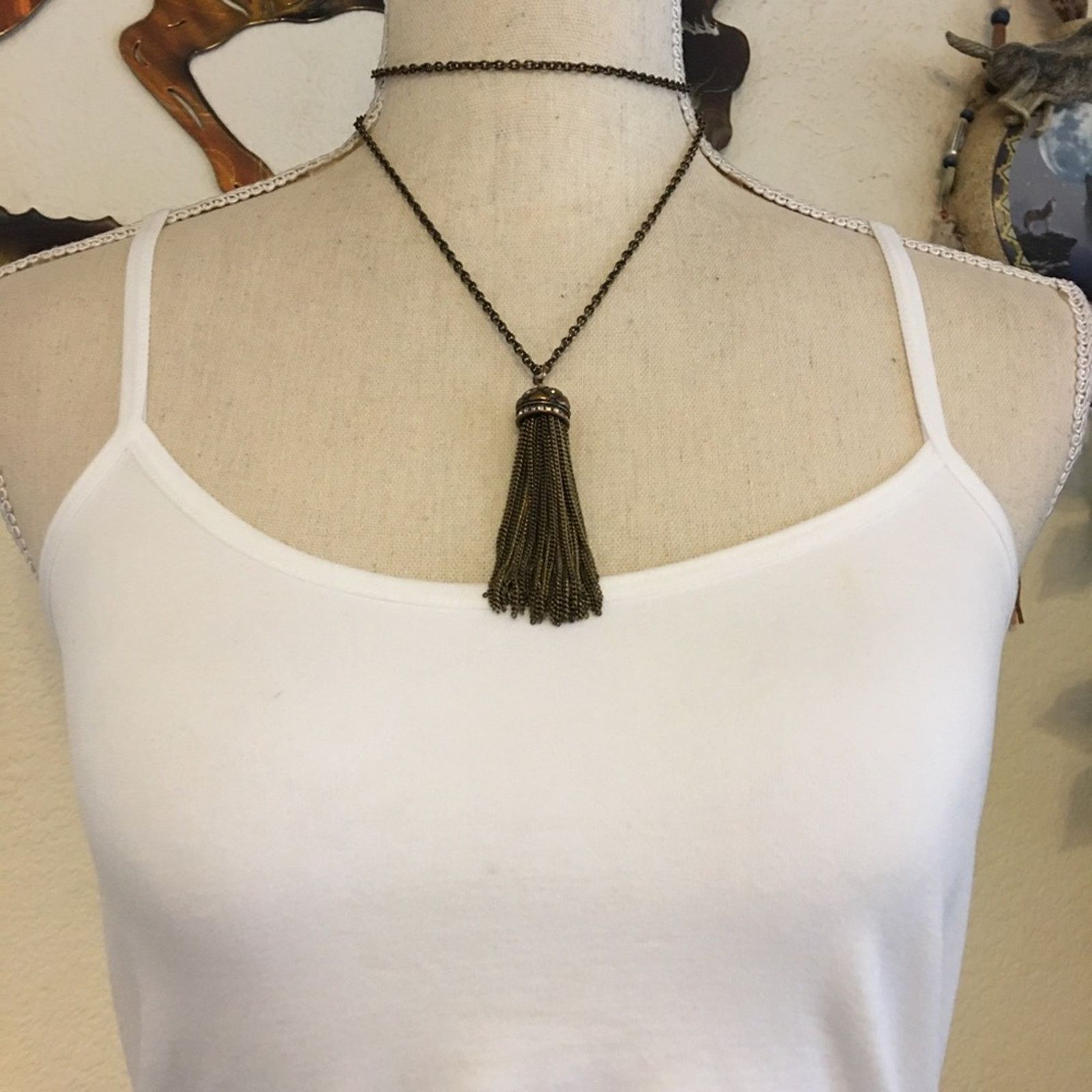 J.Crew J Crew acorn chain tassel rhinestone necklace Size ONE SIZE - 4 Thumbnail