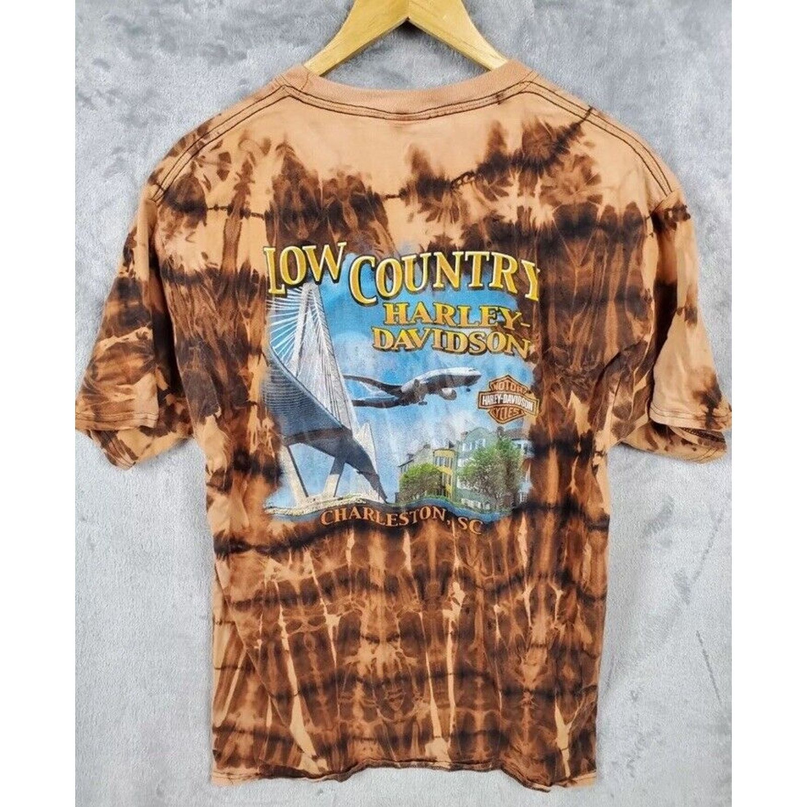 Harley Davidson Vintage Harley Davidson Shirt L Tall Low Biker Core Tye Dye Size US L / EU 52-54 / 3 - 11 Thumbnail