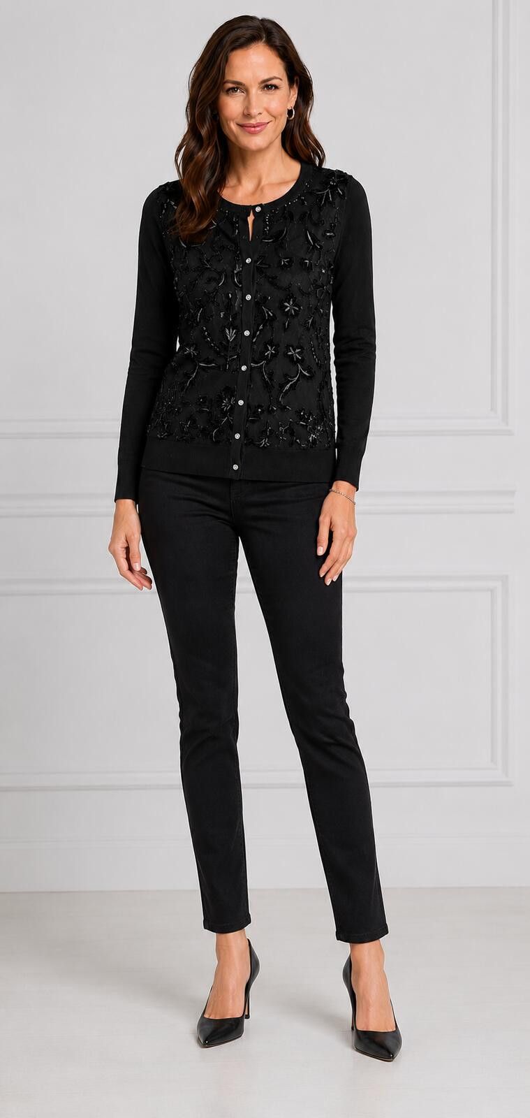 Charter Club Charter Club Petite Party Cardigan NWT - Velvet Detail - P/M Size M / US 6-8 / IT 42-44 - 3 Thumbnail