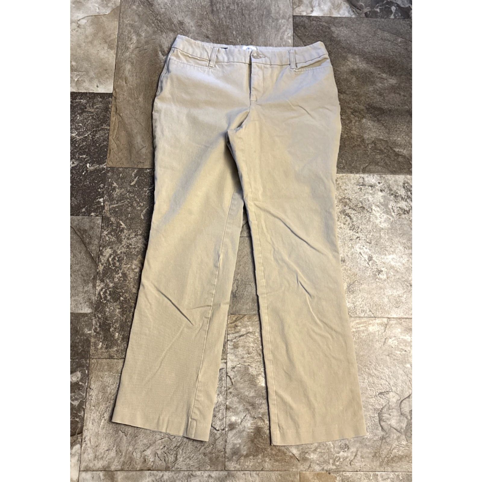 Vintage St. John's Bay Dress Pants Sz 10 Women's Straight Leg 32x30.5 Tan Khaki Stretch Belt Pockets Regular Inseam 30.5 Beige Be/Stretch Pattern: Solid Size 32" / US 10 / IT 46 - 3 Thumbnail