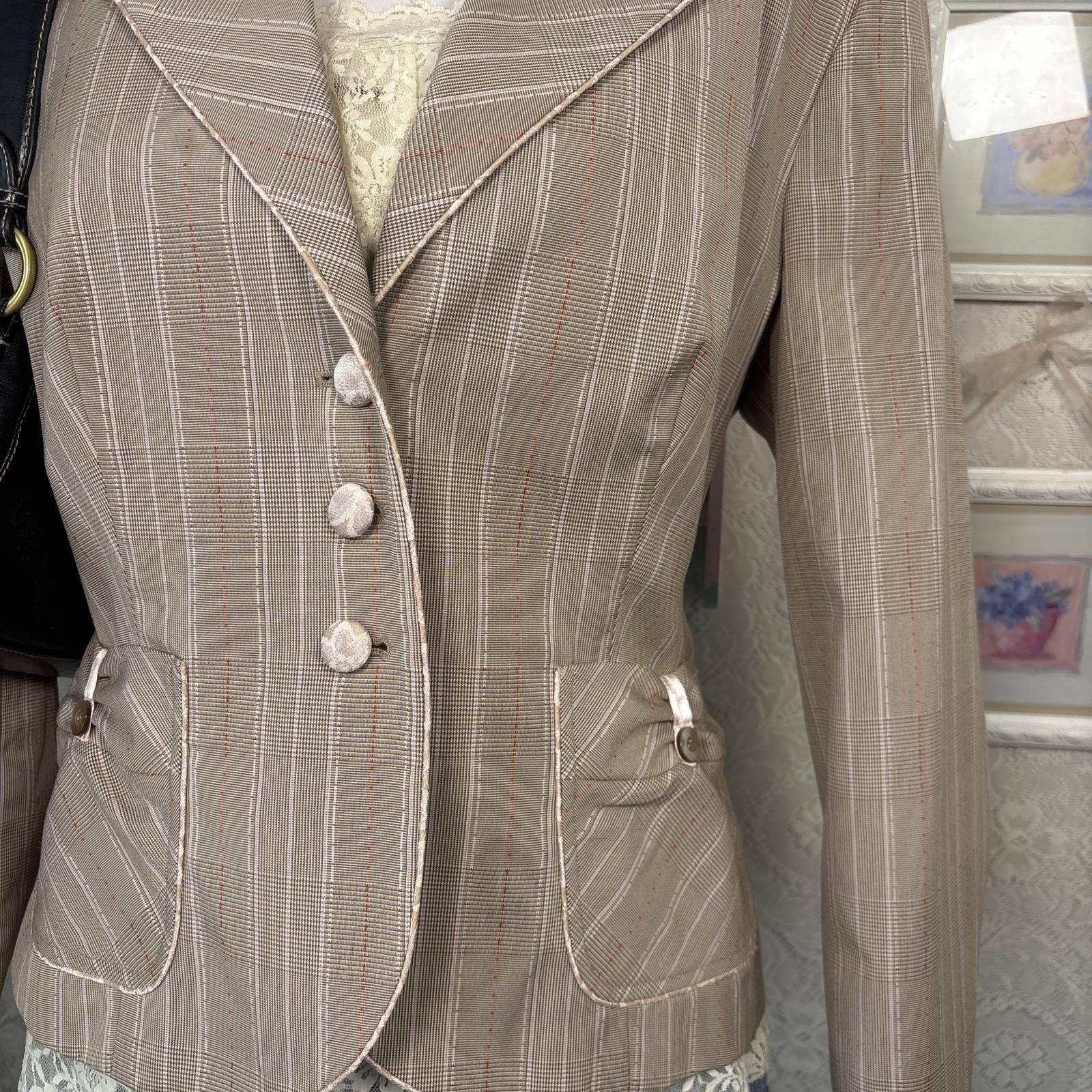 Kirkland Signature y2k fitted office siren striped blazer Size L / US 10 / IT 46 - 4 Thumbnail