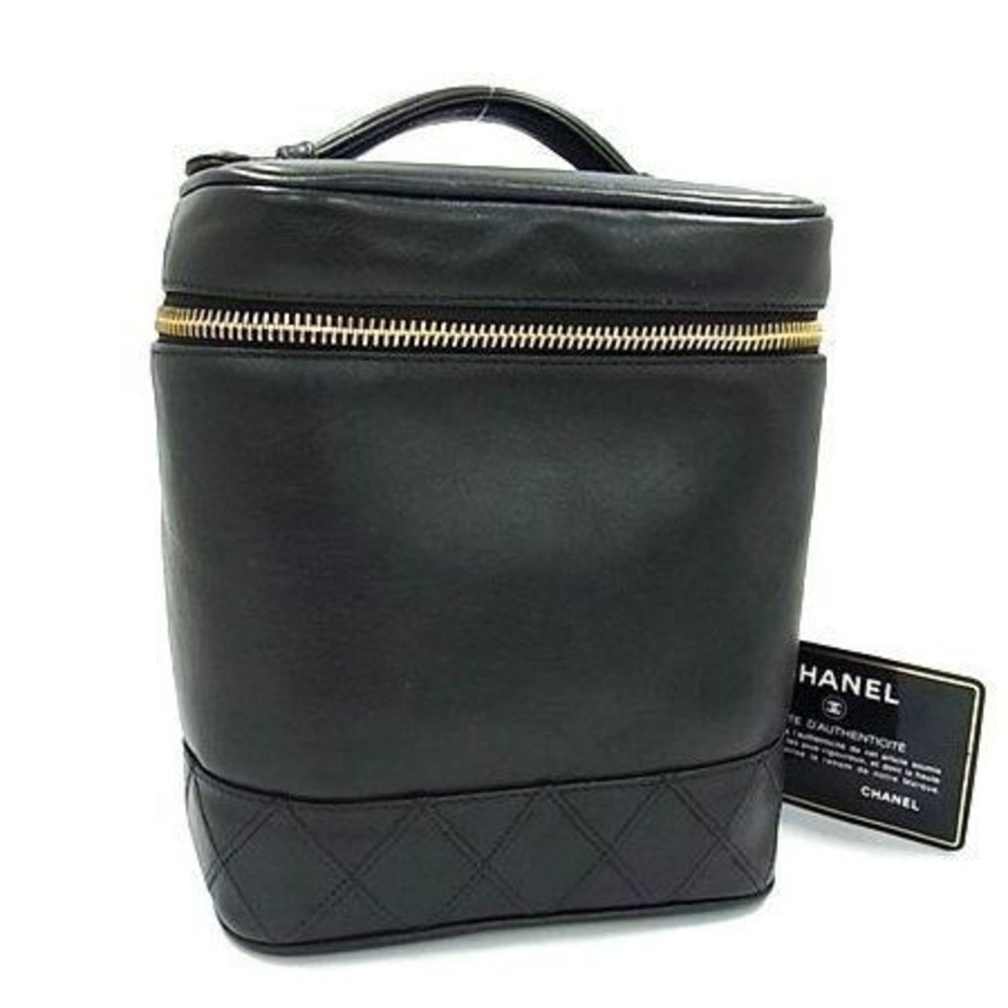 Chanel Chanel Handbag Vanity Bicolore A01619 Black Lambskin Women's Coco Mark Matelassé Size ONE SIZE - 1 Thumbnail