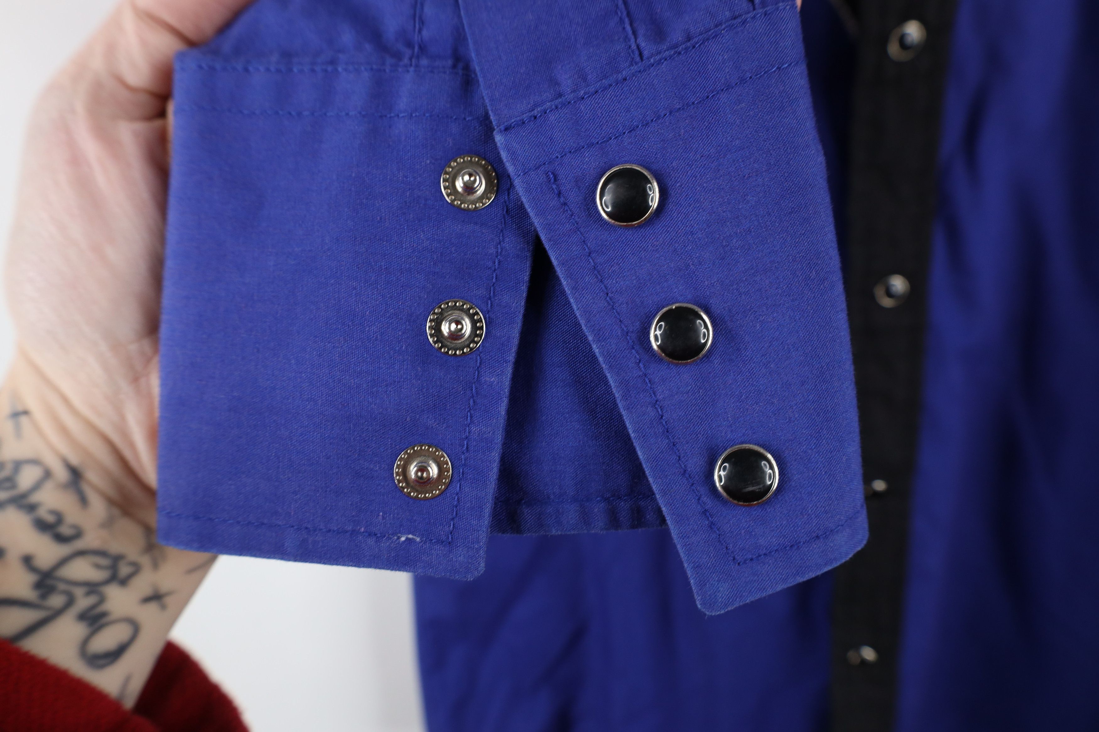 Vintage Vintage 90s Rockabilly Western Tribal Snap Button Shirt Blue Size US S / EU 44-46 / 1 - 6 Thumbnail