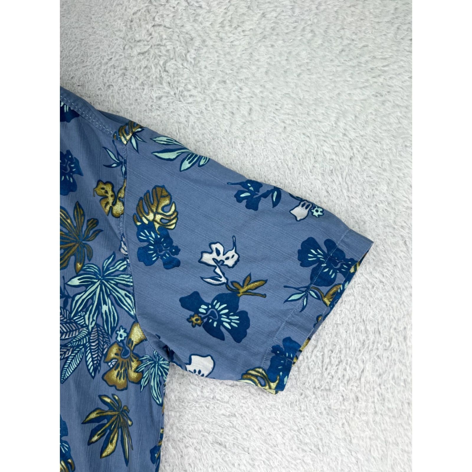 Tommy Bahama Tommy Bahama Shirt Mens Large Blue Leaf Floral Pattern Silk Button Up Hawaiian Size US L / EU 52-54 / 3 - 4 Thumbnail