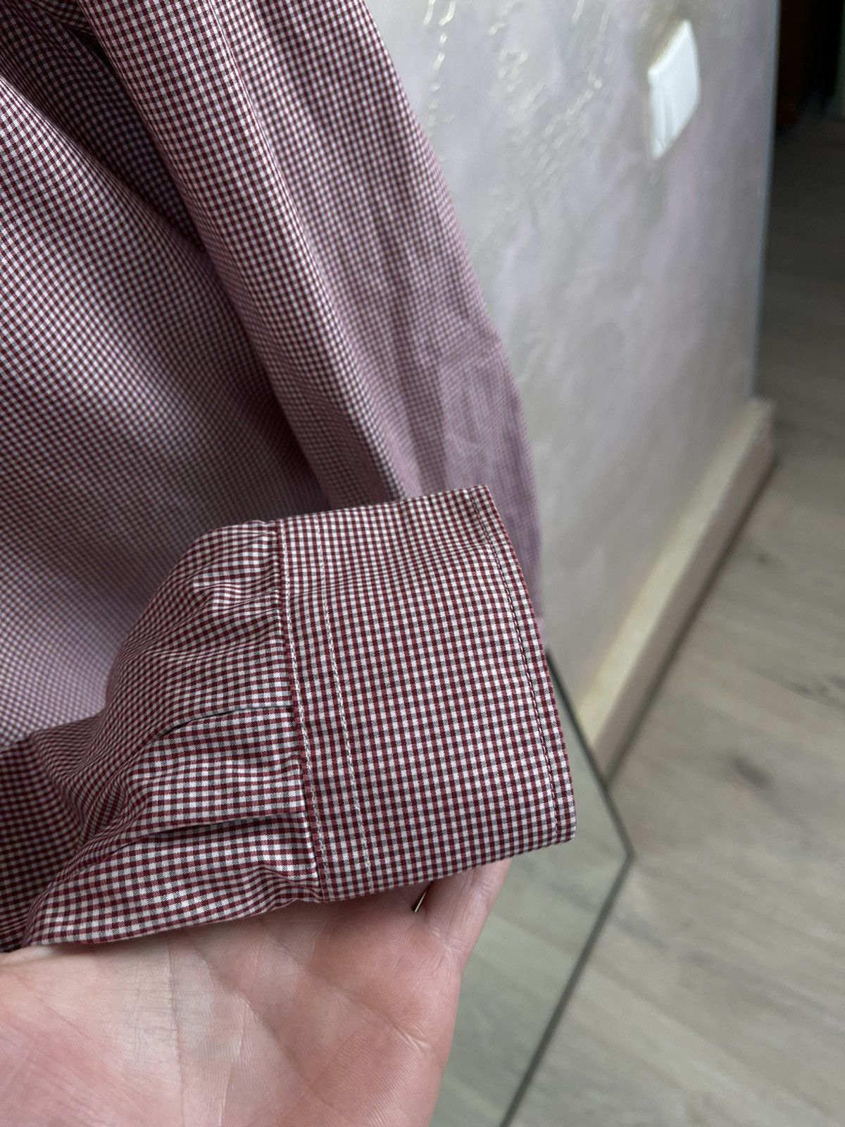 Lacoste Lacoste Slim Fit Gingham Button-Down Shirt | Red/White Size US L / EU 52-54 / 3 - 6 Thumbnail