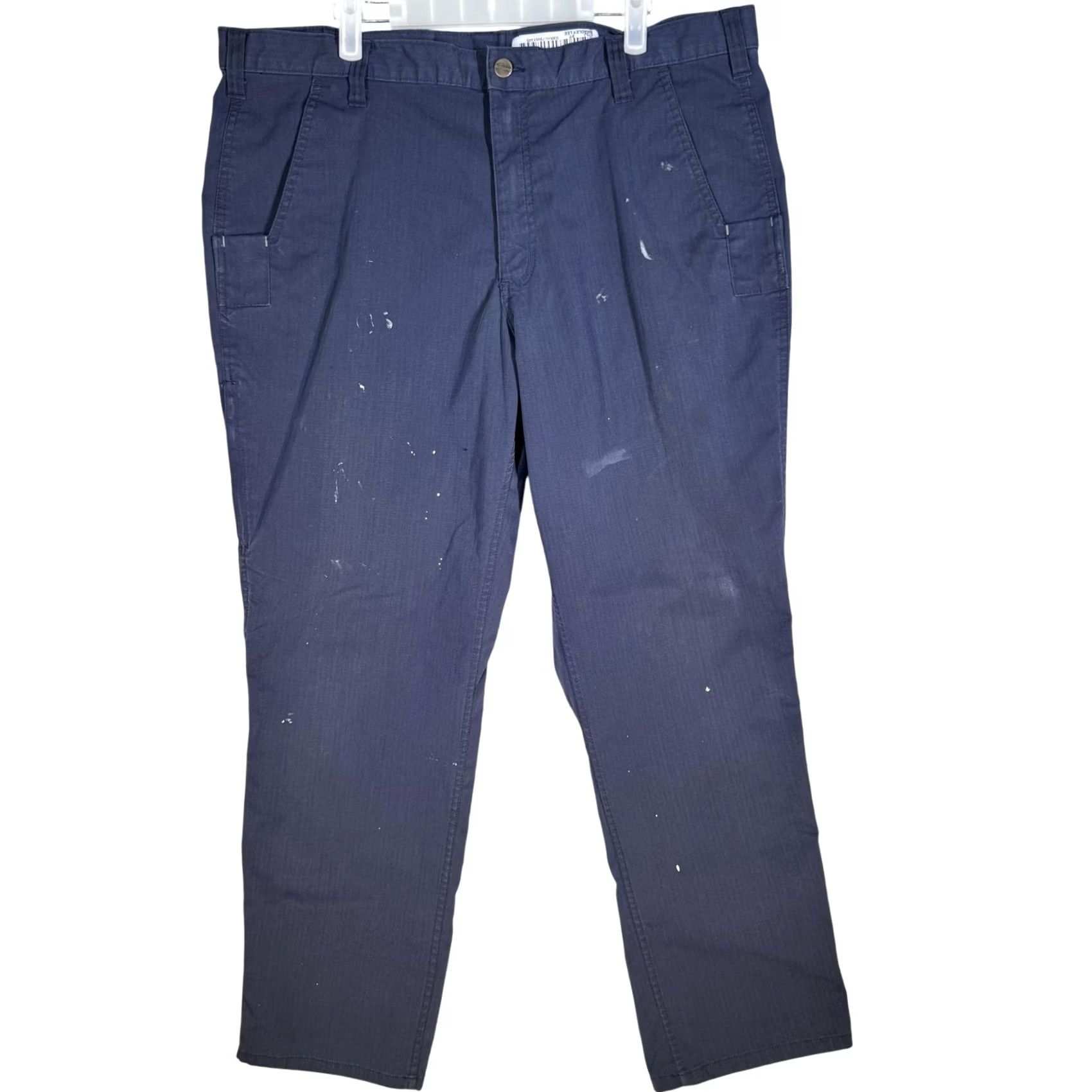 Carhartt Carhartt Pants Mens 40x30 Navy Ripstop Work Utility Relaxed Fit Paint Stains Size US 38 / EU 54 - 2 Thumbnail