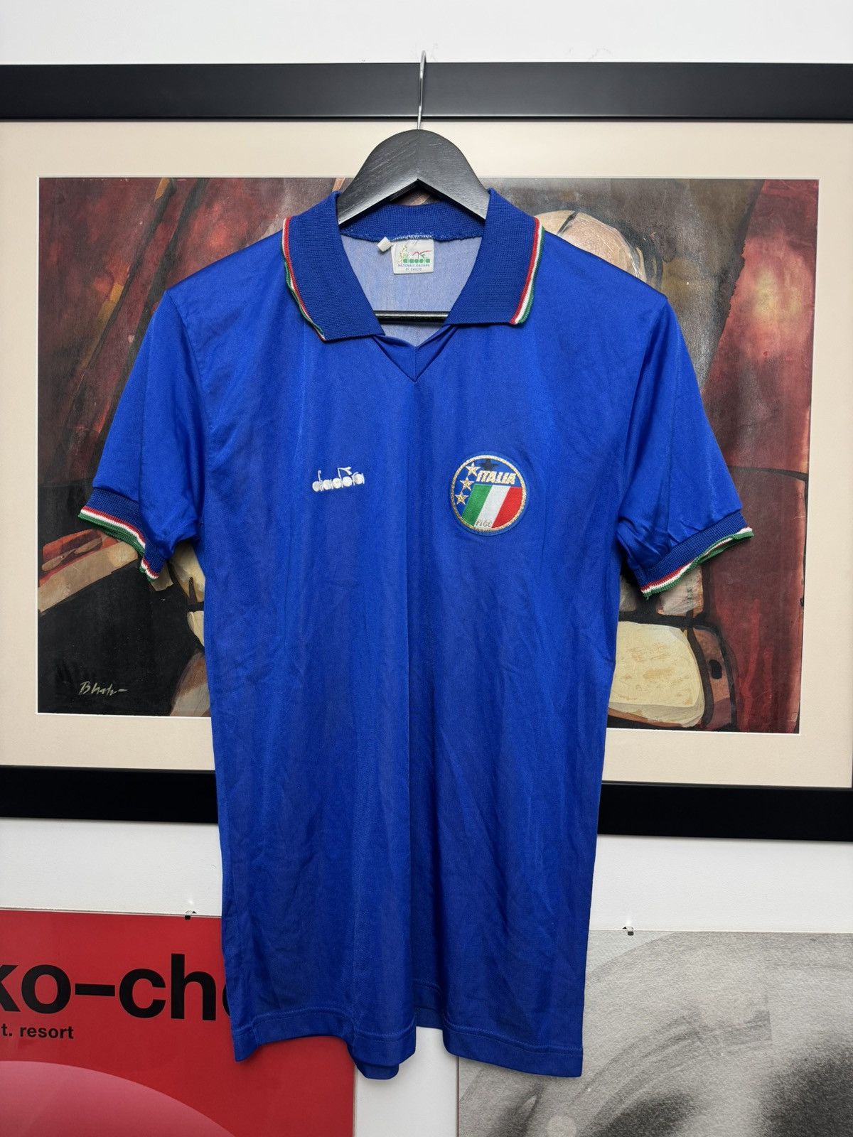 Italy Diadora 80s Home Football Jersey Vintage Retro Soccer