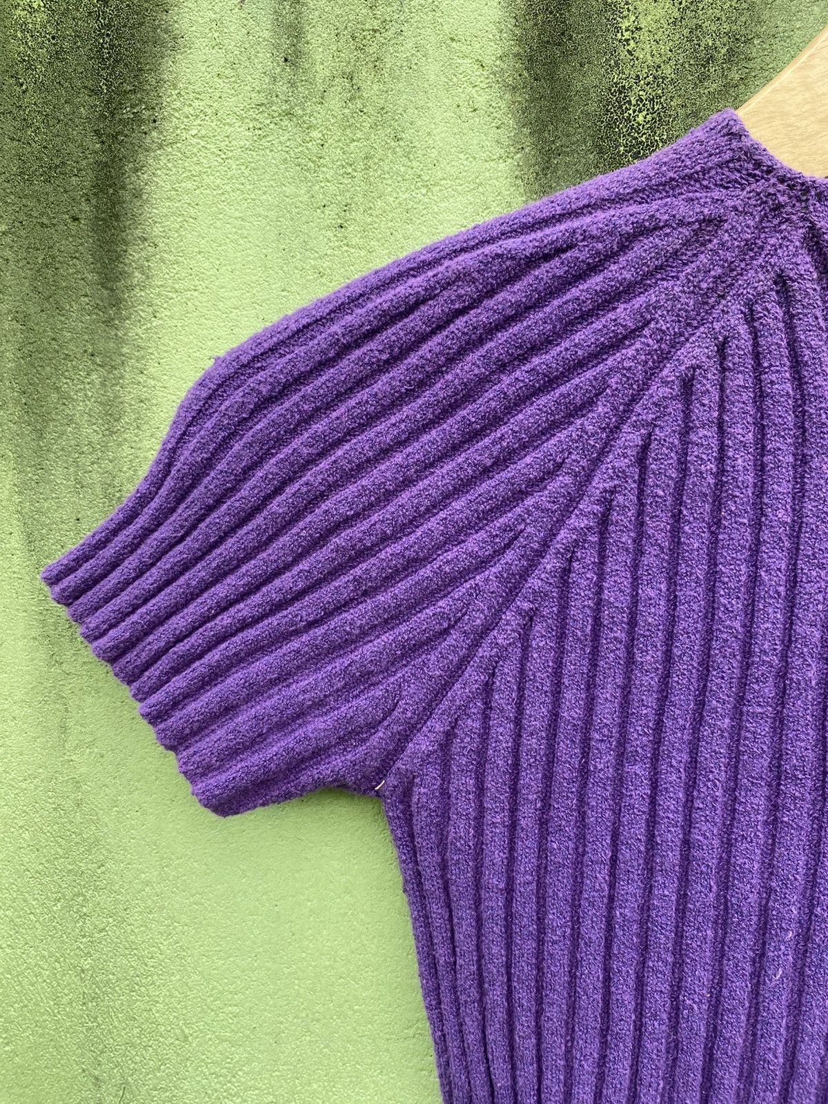 Yohji Yamamoto Yohji Yamamoto D’URBAN A.A.R Vintage Ribbed Purple Knit Tee Size ONE SIZE - 10 Thumbnail
